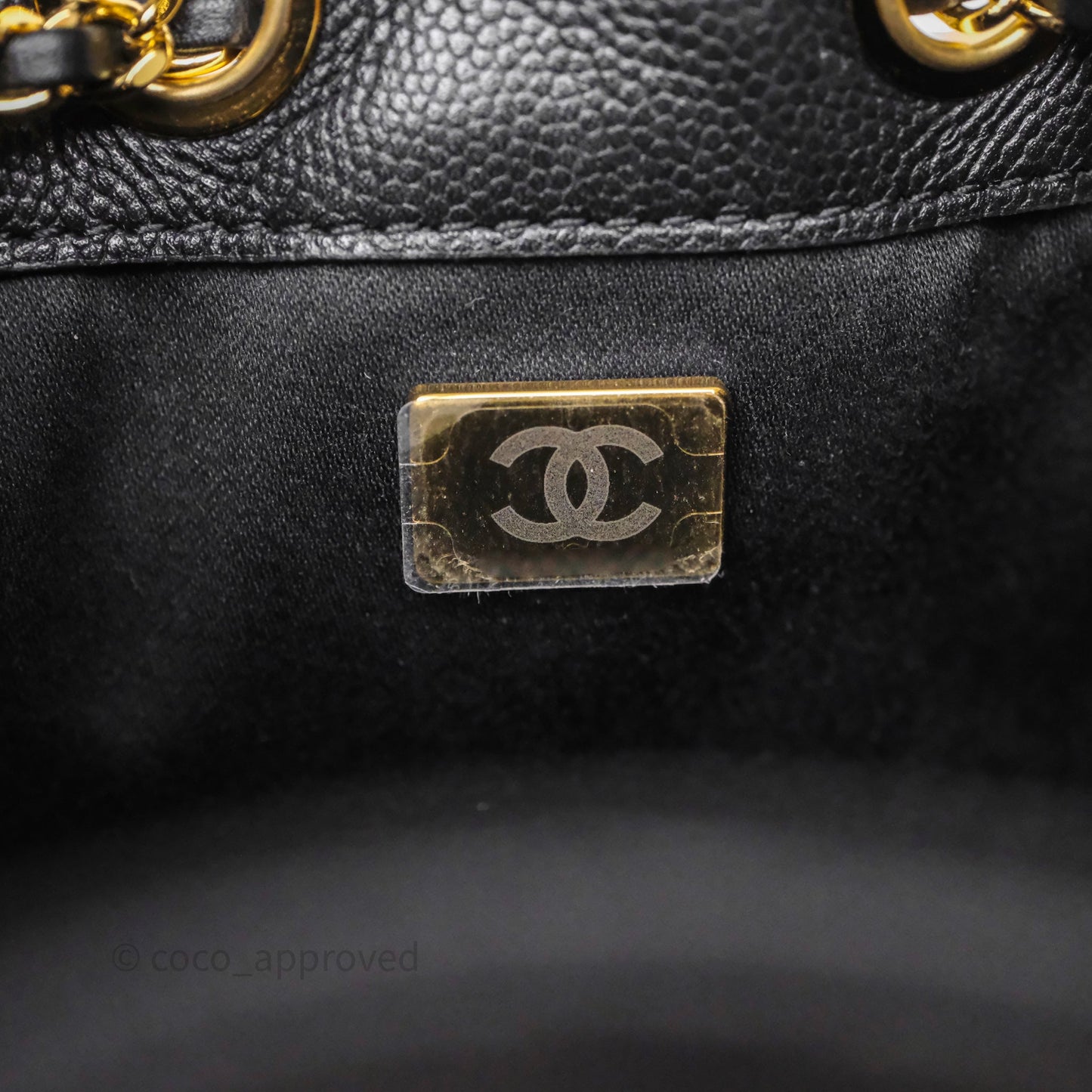 Chanel 25 Mini Bag Black Caviar Gold Hardware