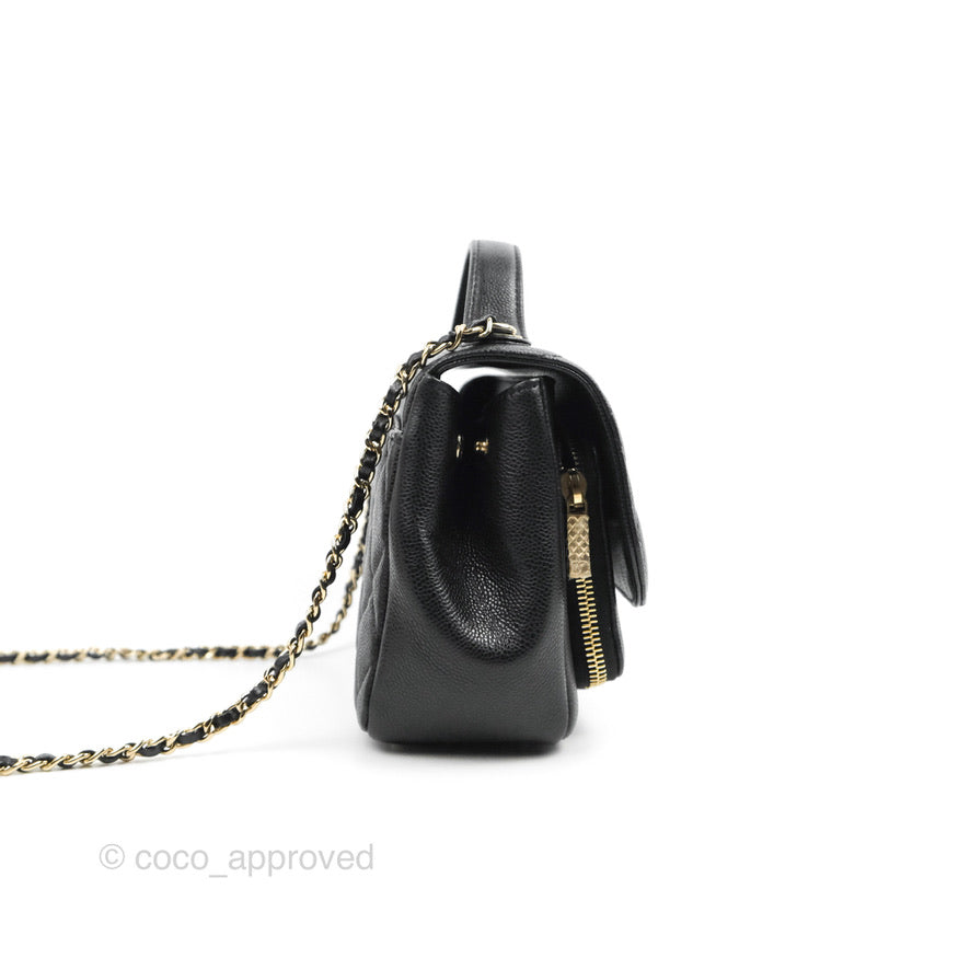 Chanel Quilted Small Business Affinity Flap Black Caviar Gold Hardware