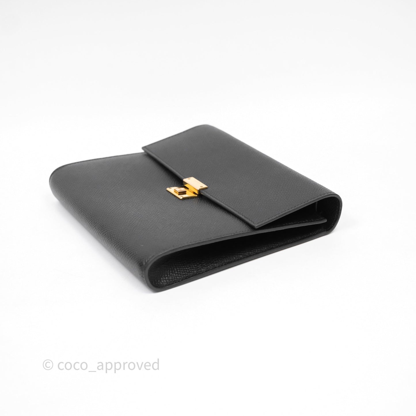 Hermès Clic 16 Wallet On Chain Noir Epsom Gold Hardware