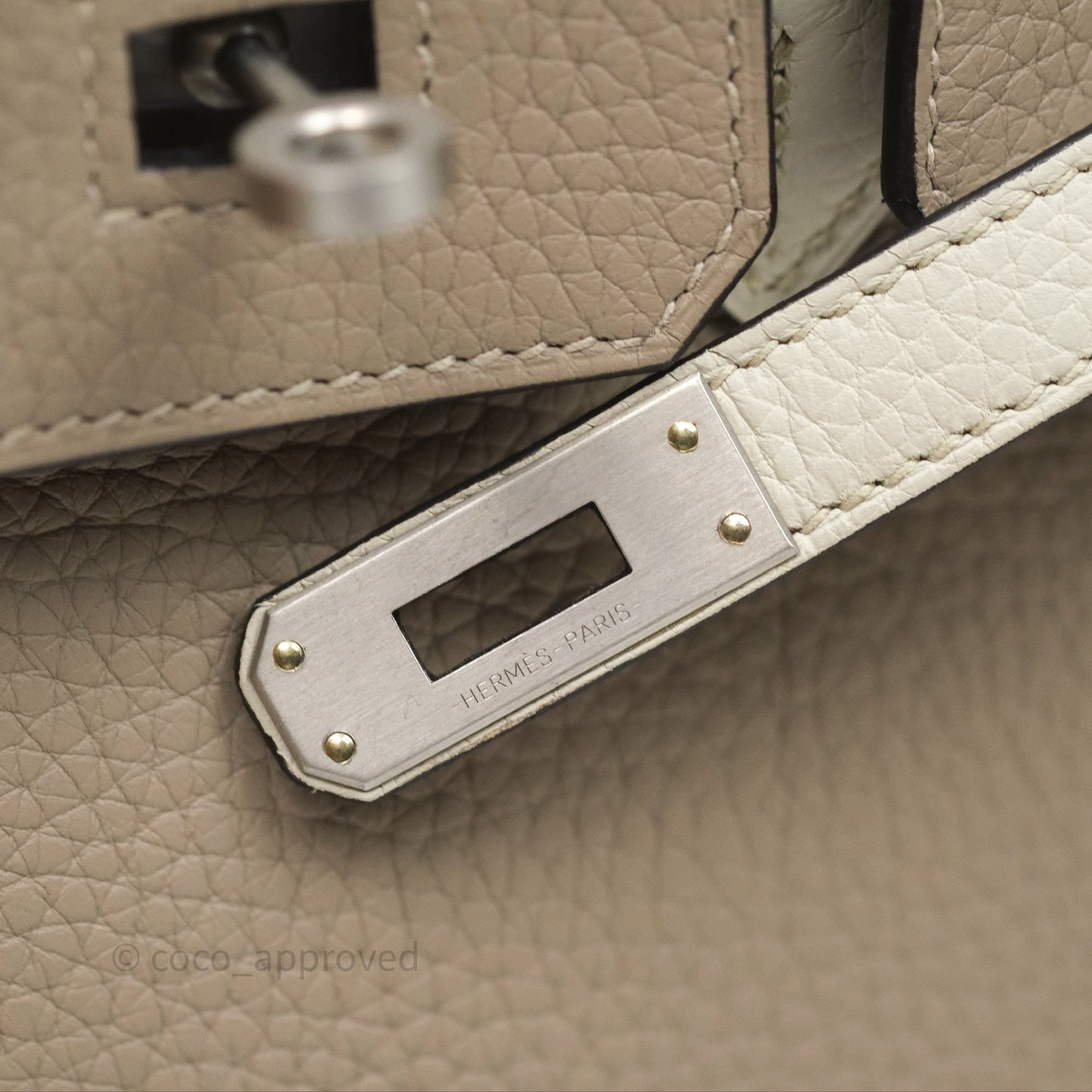 Hermès Birkin 25 Special Order Retourne Gris Tourterelle 81 / Beton 8L Clemence Brushed Palladium Hardware