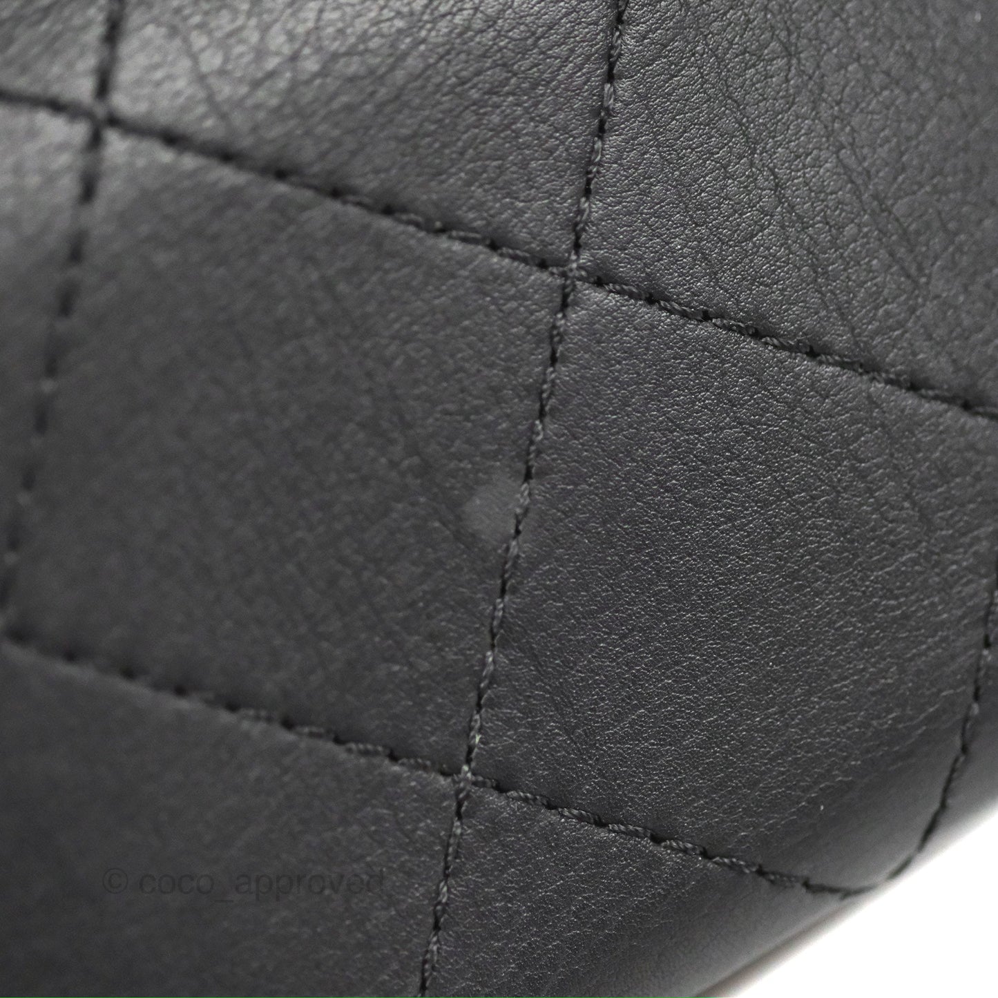 Chanel Flat Quilted Boston Bag Black Calfskin Silver Hardware
