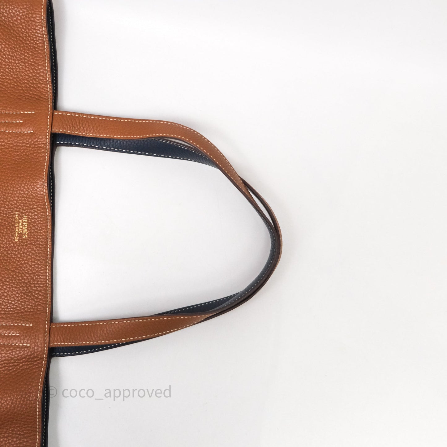 Hermès Double Sens Tote 36 Gold/Navy Clemence