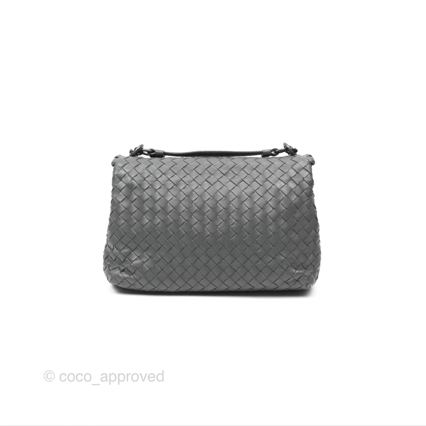 Bottega Veneta Small Nappa Intrecciato Olimpia Shoulder Bag Grey
