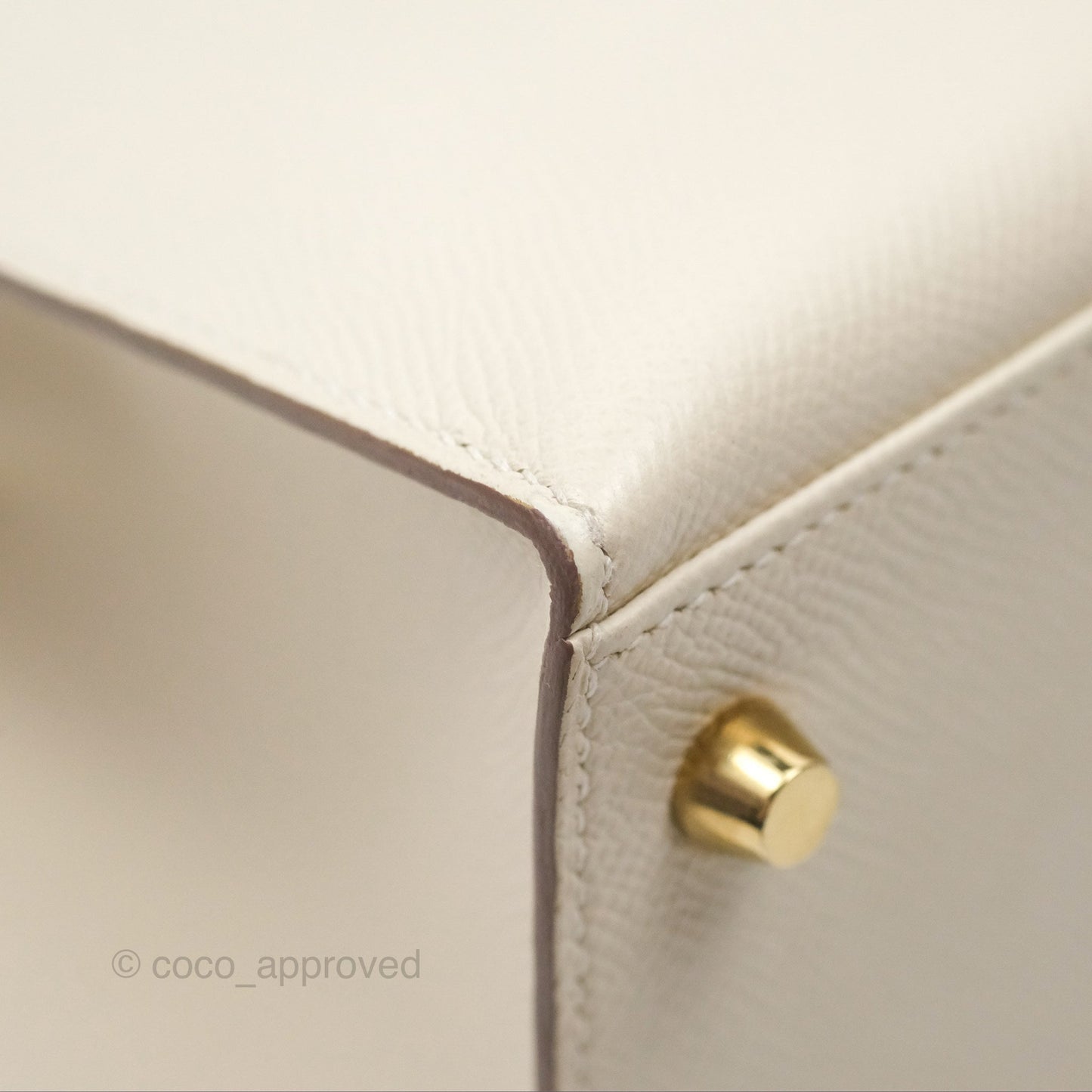 Hermès Kelly 28 Sellier Craie 10 Epsom Gold Hardware