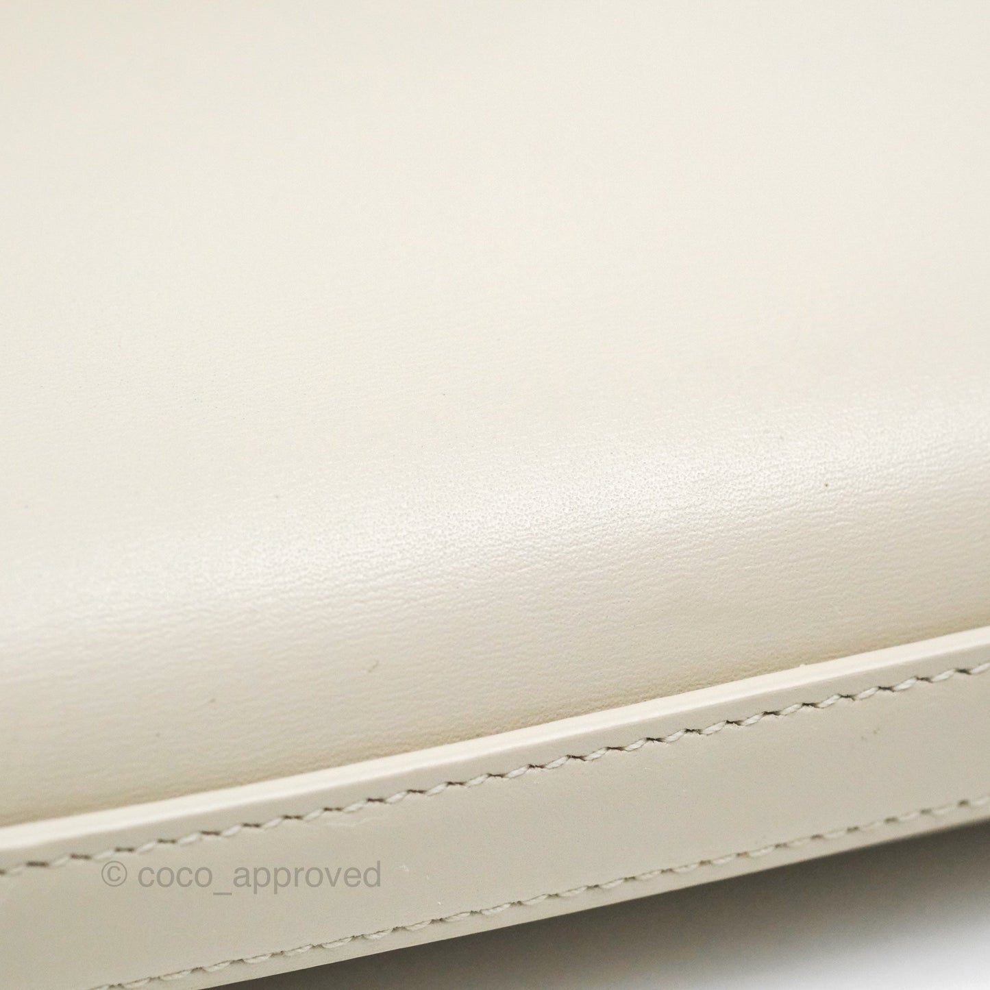 Saint Laurent Mini Manhattan Box Calfskin Blanc Vintage Gold Hardware