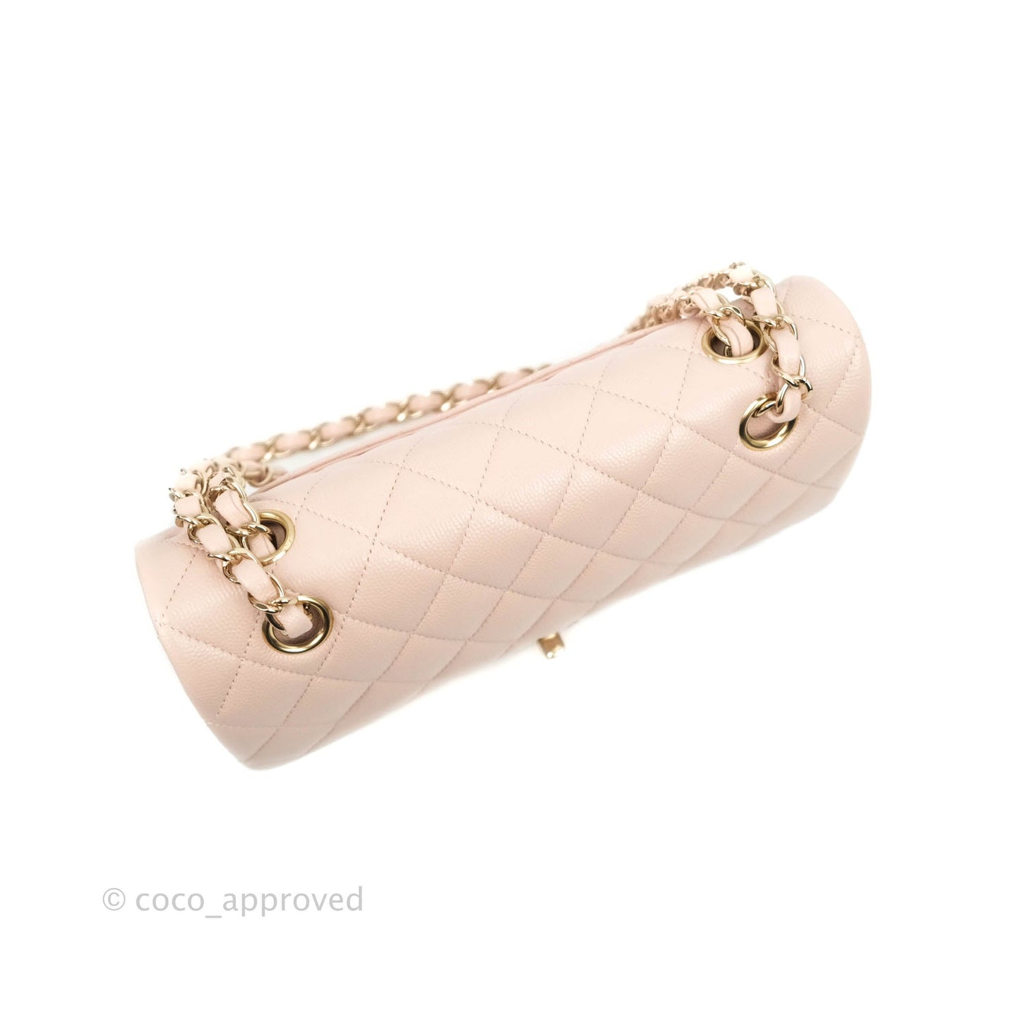 Chanel Classic Small S/M Flap Rose Clair Pink Caviar Gold Hardware 21C