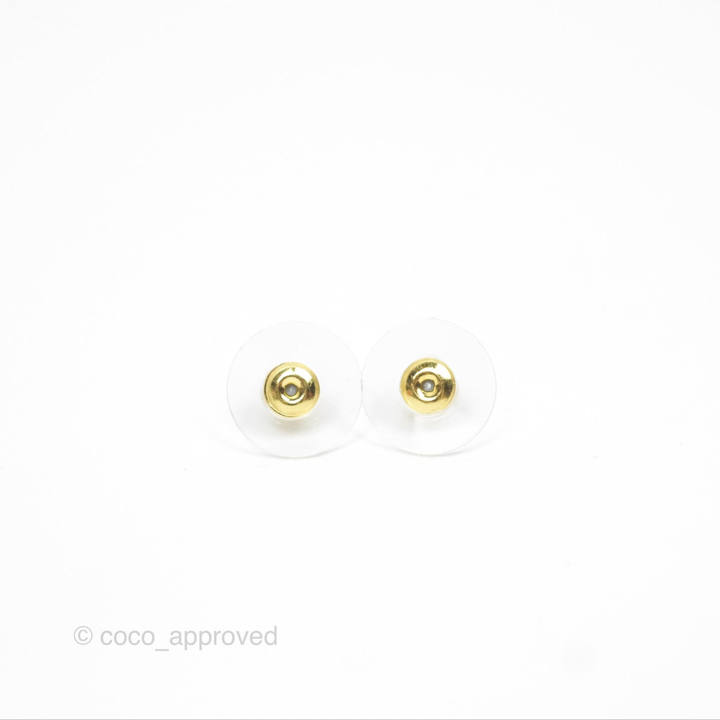 Chanel CC Crystals Earrings Gold Tone 15P