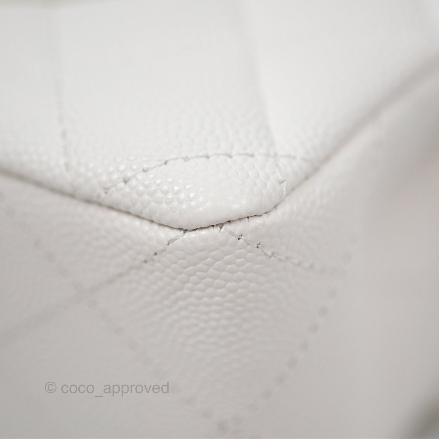 Chanel Small Classic Quilted Flap White Caviar Gold Hardware