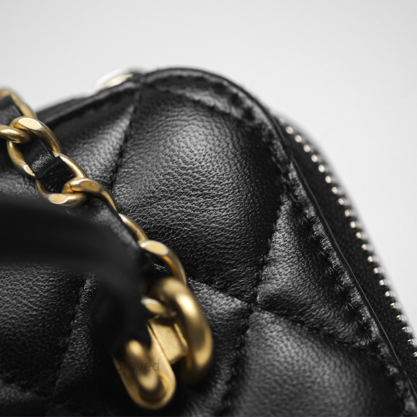 Chanel Vanity Rectangular Top Handle Black Lambskin Aged Gold Hardware