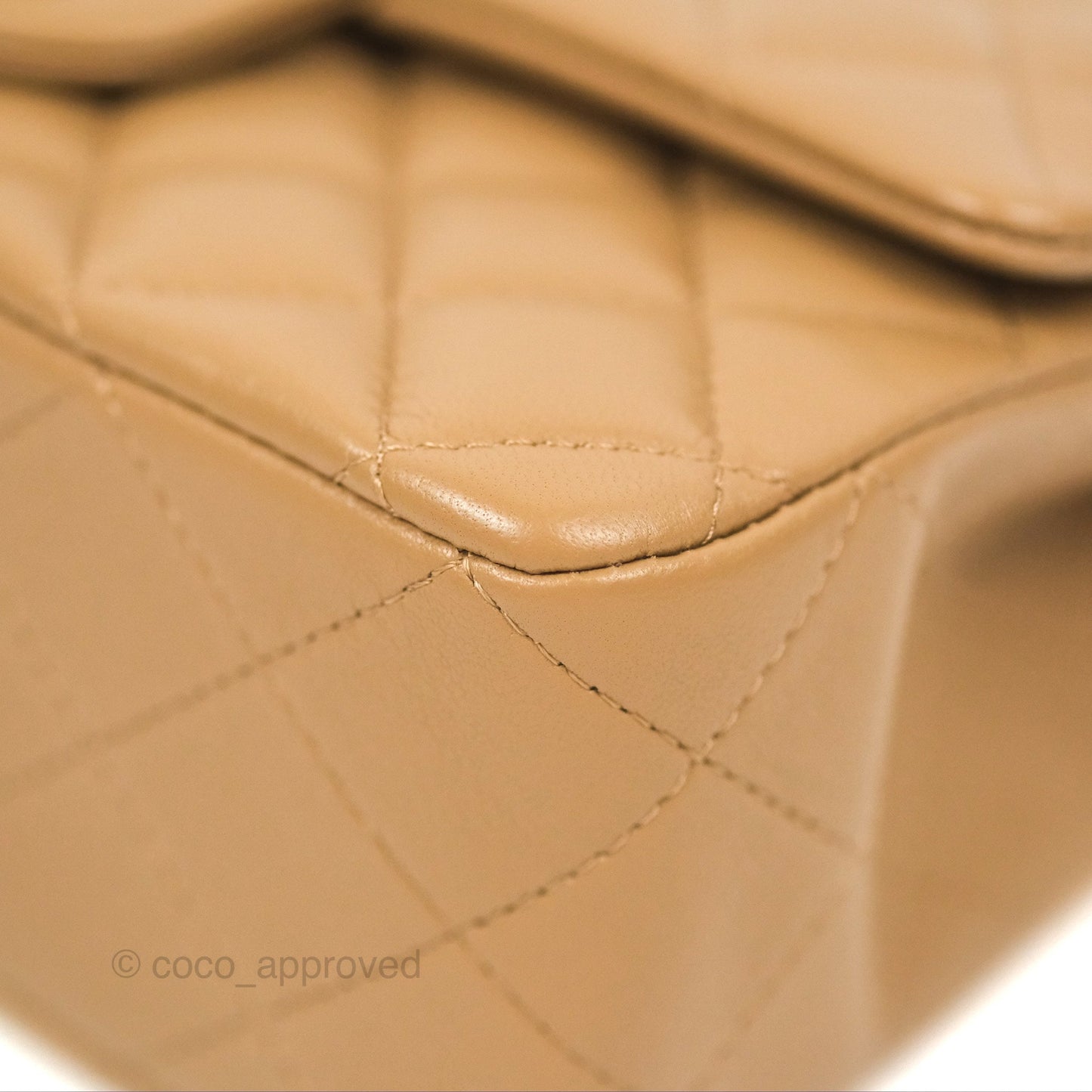 Chanel Top Handle Mini Rectangular Flap Bag Beige Lambskin Aged Gold Hardware