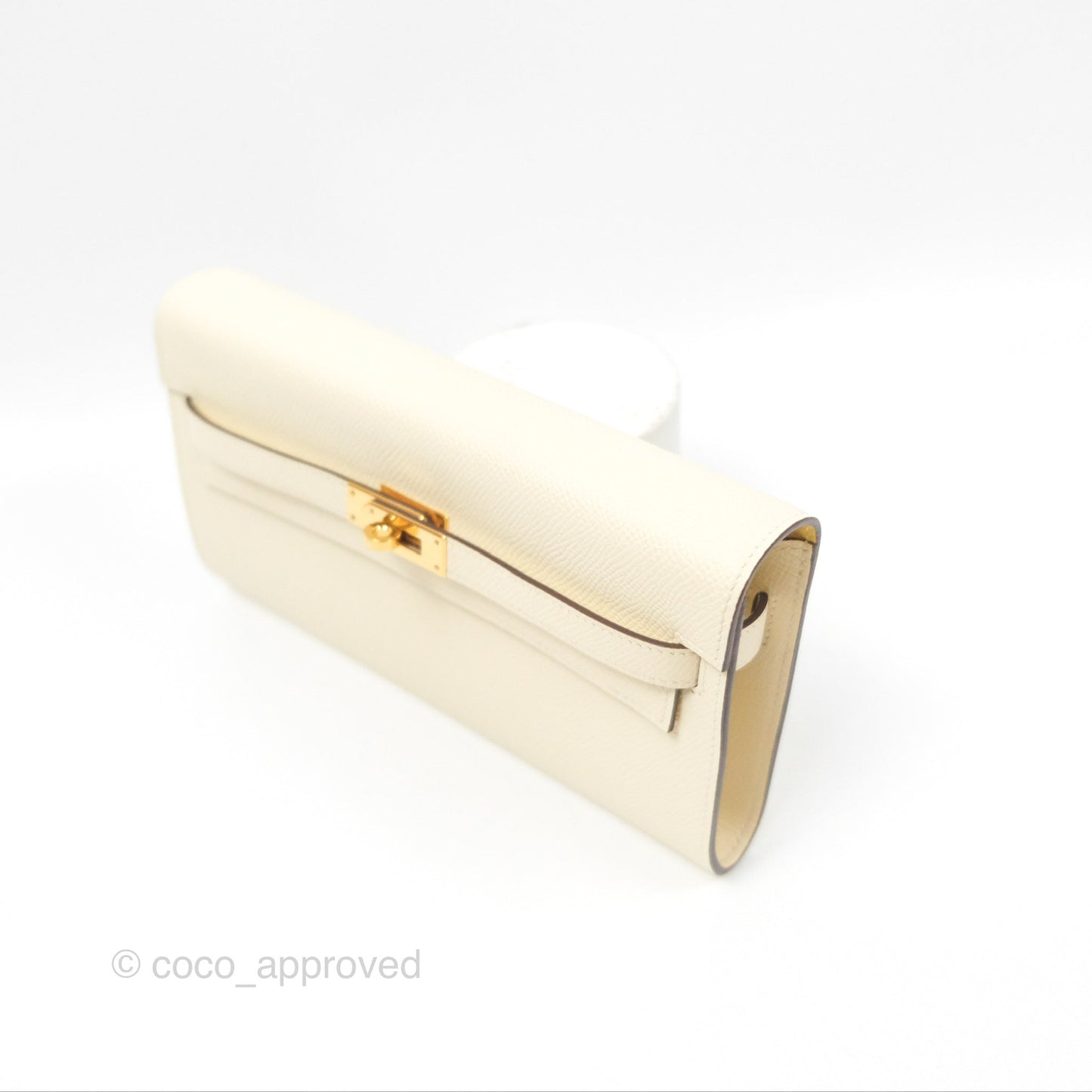 Hermès Kelly To Go Wallet Nata / Jaune Poussin Epsom Gold Hardware