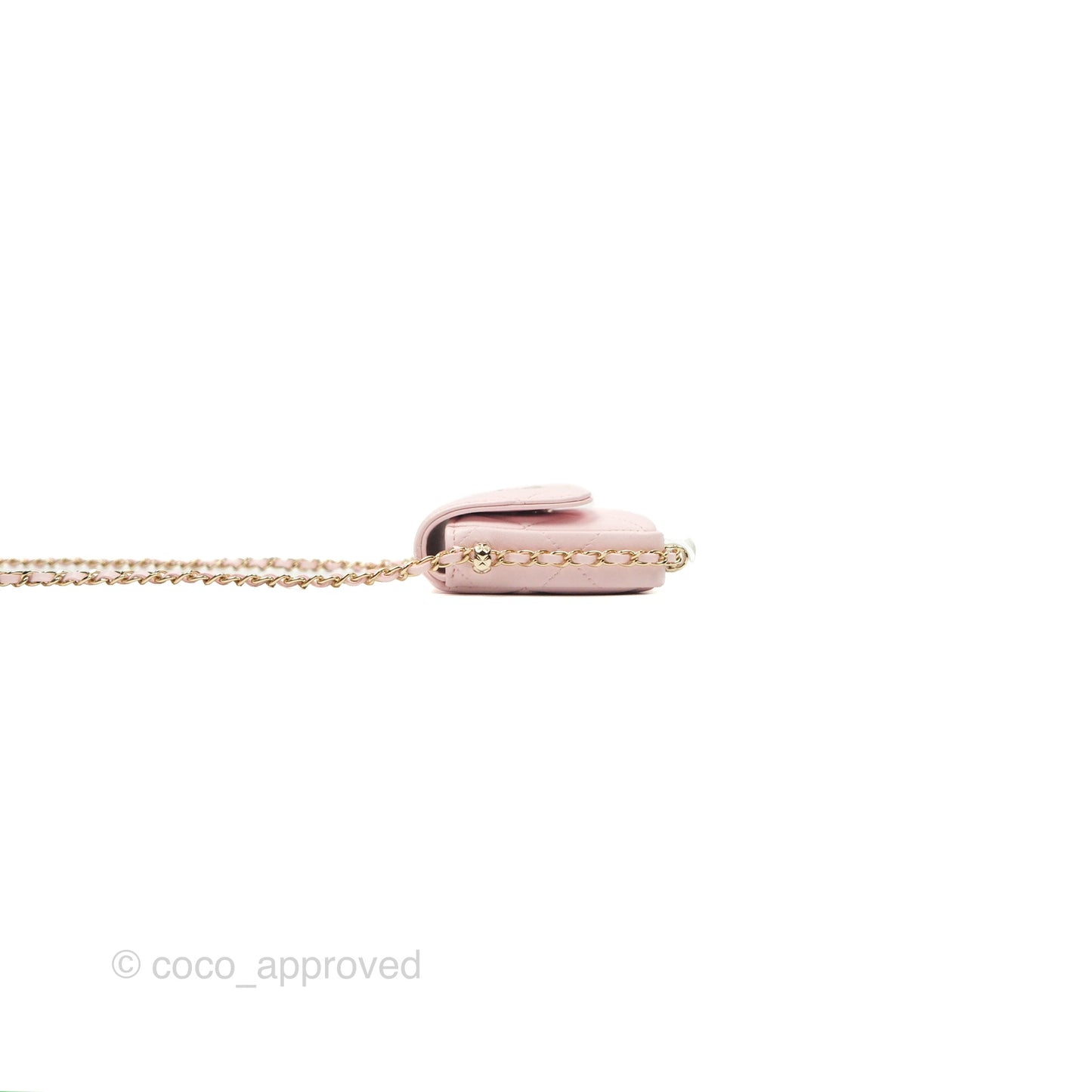 Chanel Mini Chain Around Clutch With Chain Pink Lambskin Gold Hardware 22S