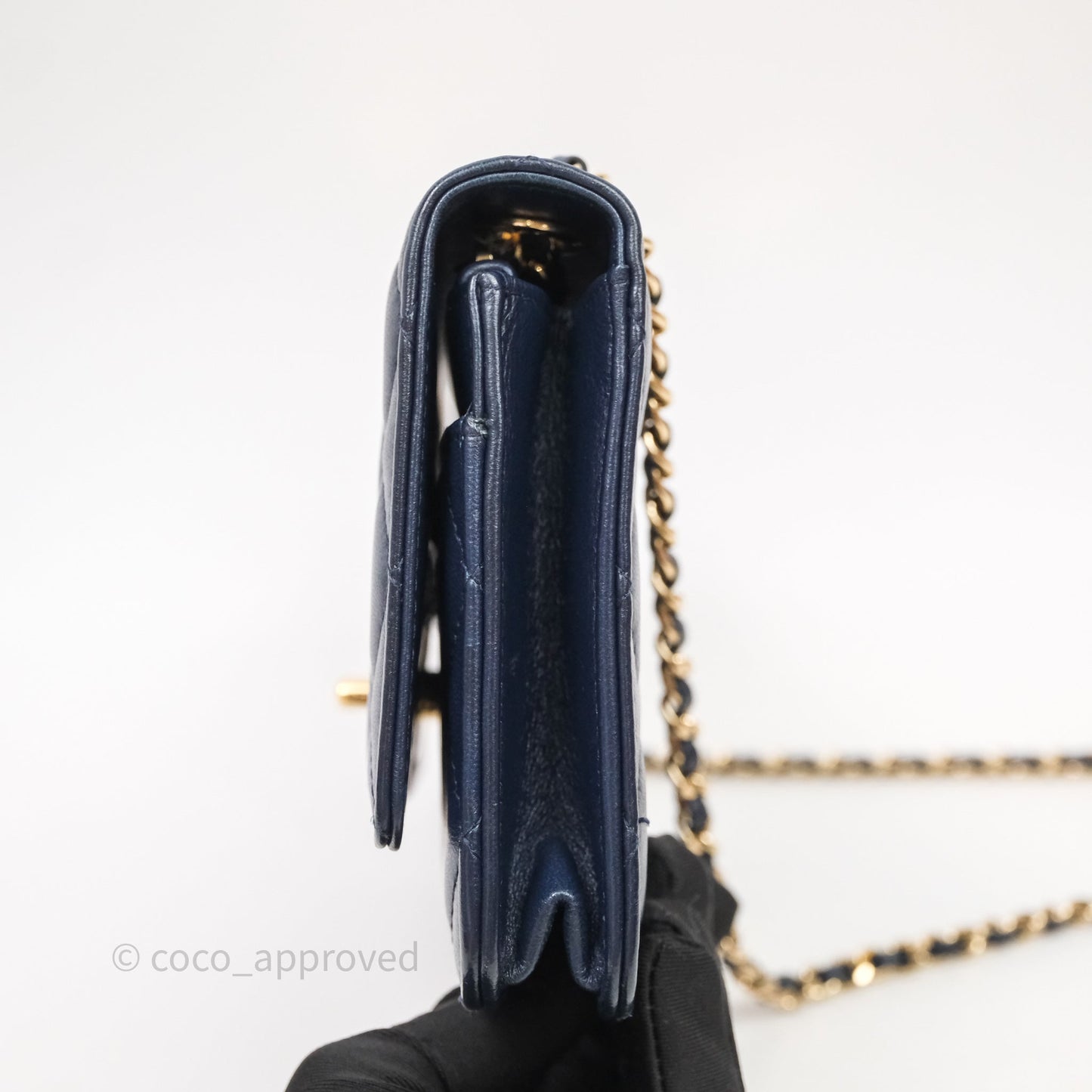 Chanel Trendy CC WOC Wallet On Chain Navy Lambskin Gold Hardware
