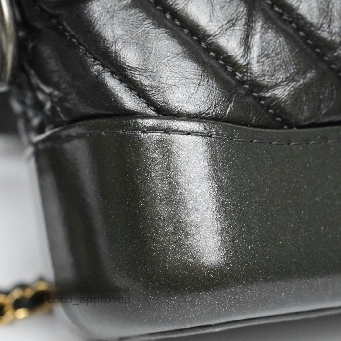 Chanel Small Gabrielle Hobo Chevron Iridescent Grey Aged Calfskin