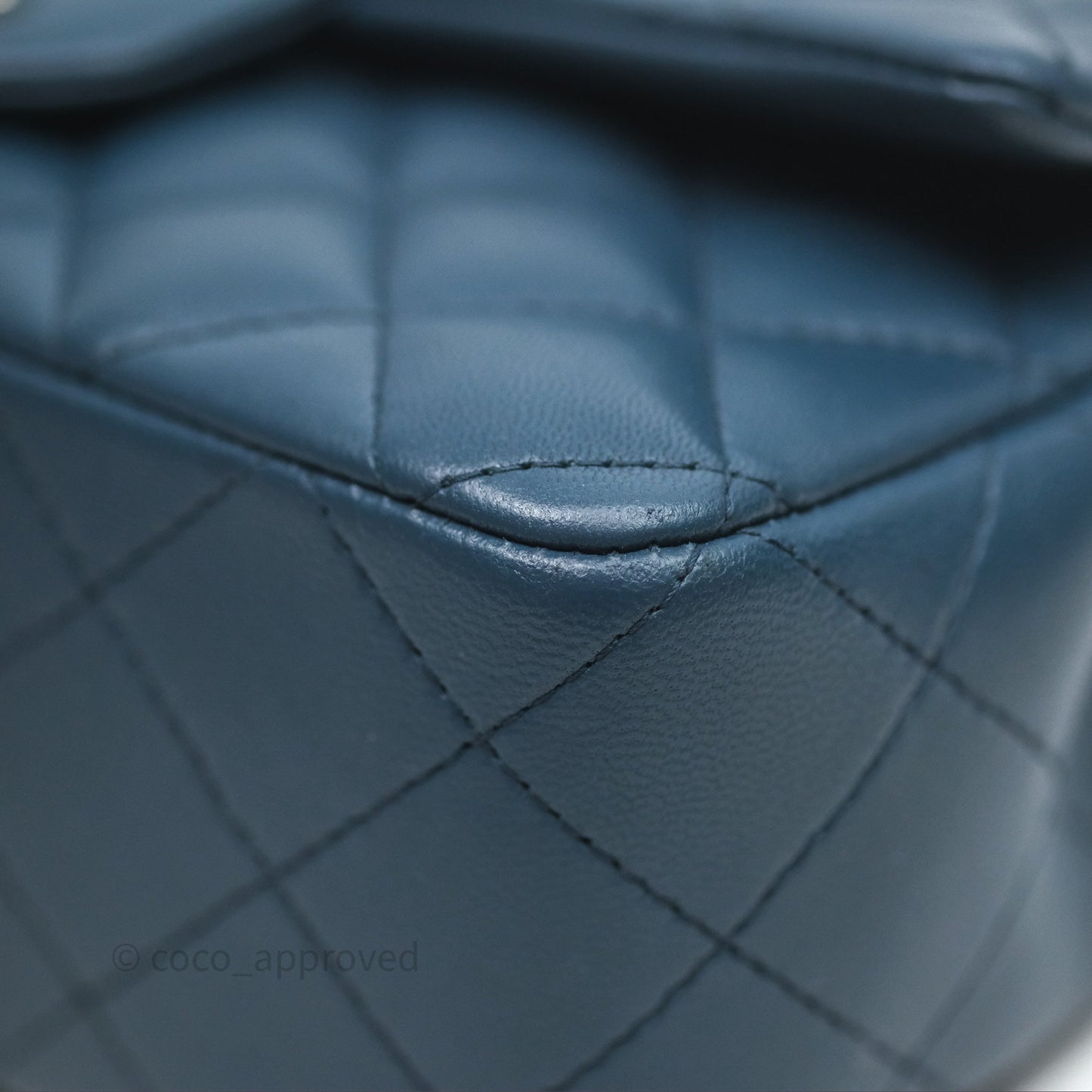 Chanel Quilted Mini Rectangular Navy Lambskin Silver Hardware