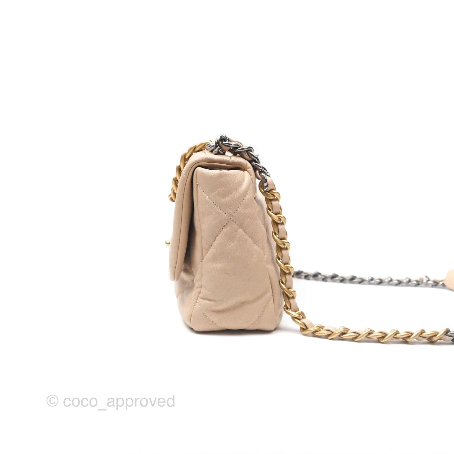 Chanel 19 Small Beige Mixed Hardware