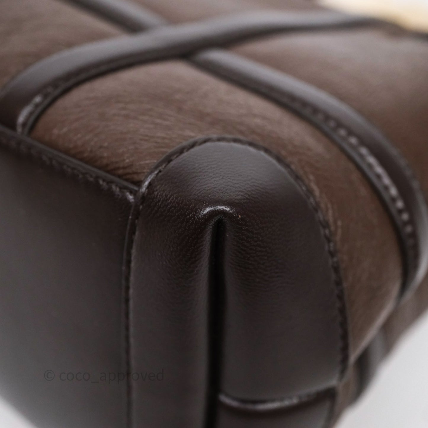 Bottega Veneta Shearling Aviator Small Andiamo Bag Brown