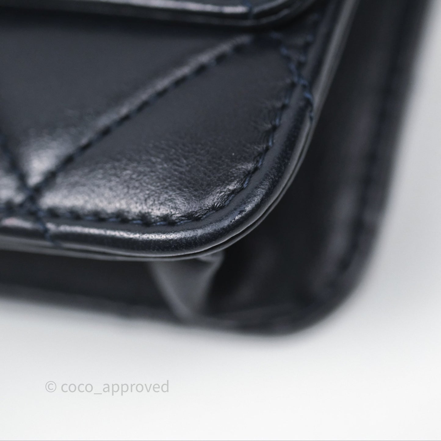 Chanel Golden Class Wallet on Chain WOC Navy Lambskin Gold Hardware