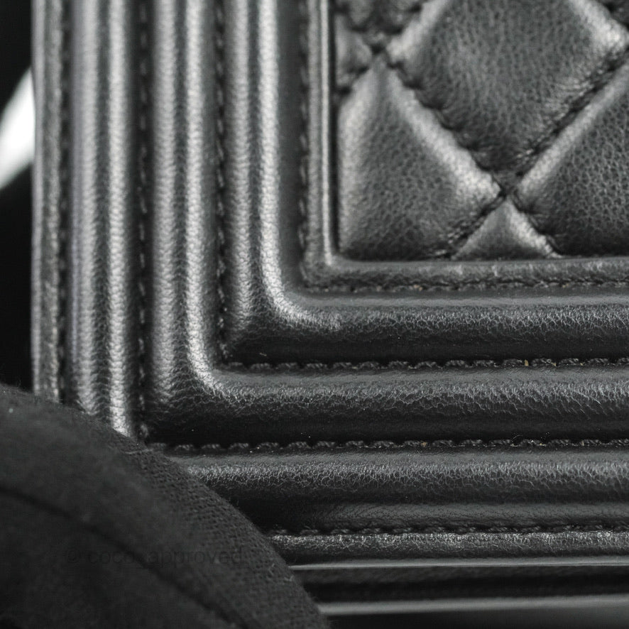 Chanel Small Boy Black Lambskin Aged Gold Hardware