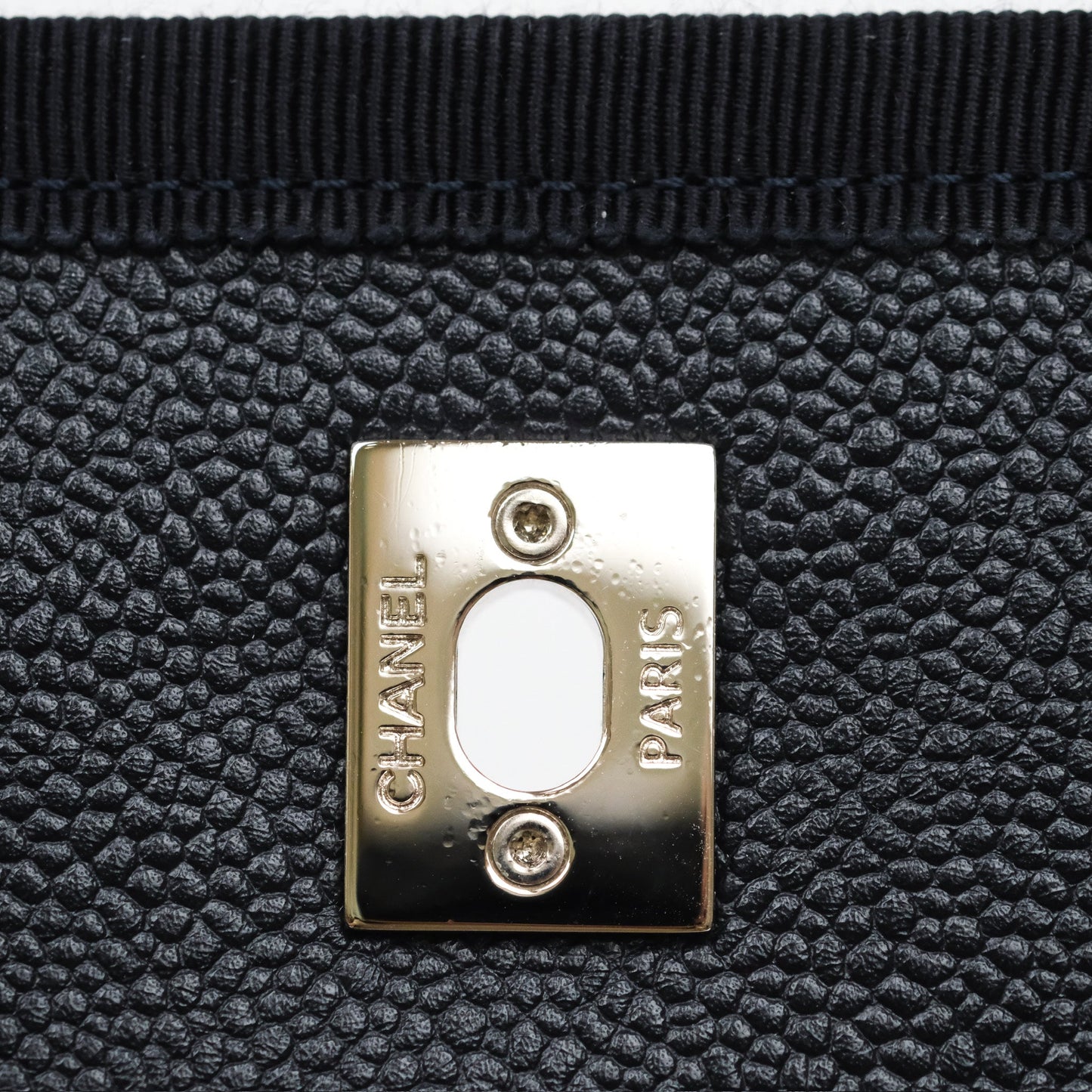 Chanel Top Handle Flap Bag Dark Navy Caviar Silver Hardware