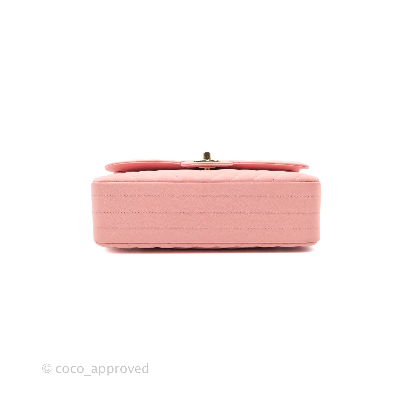 Chanel Classic Chevron S/M Small Double Flap Pink Matte Caviar Gold Hardware