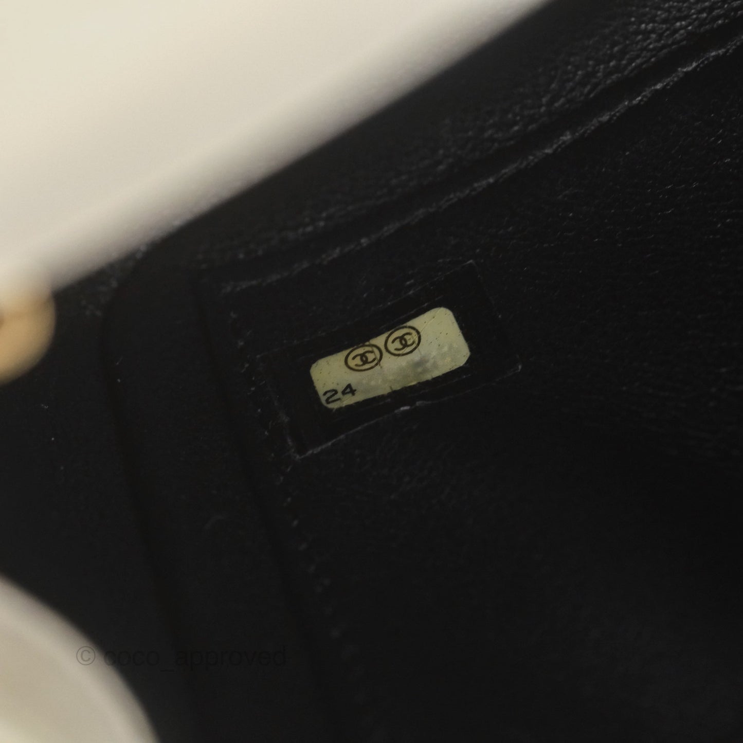 Chanel Small CC Filigree Flap Quilted Ivory Caviar