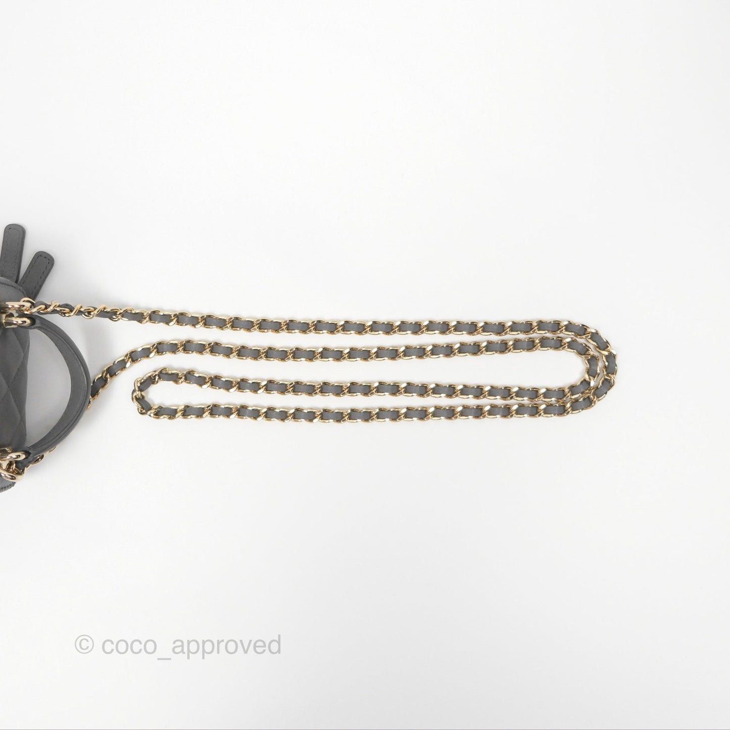 Chanel Mini Top Handle Vanity With Chain Grey Lambskin Gold Hardware