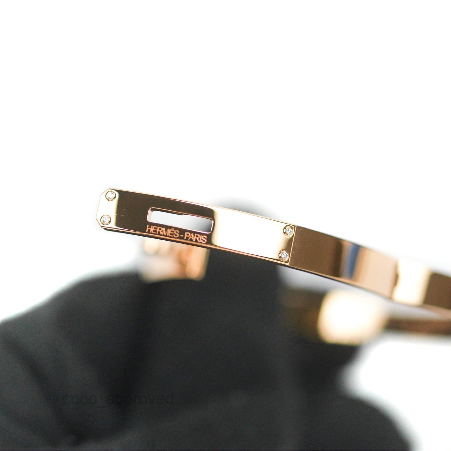 Hermès Kelly Bracelet PM 4 Diamonds Rose Gold