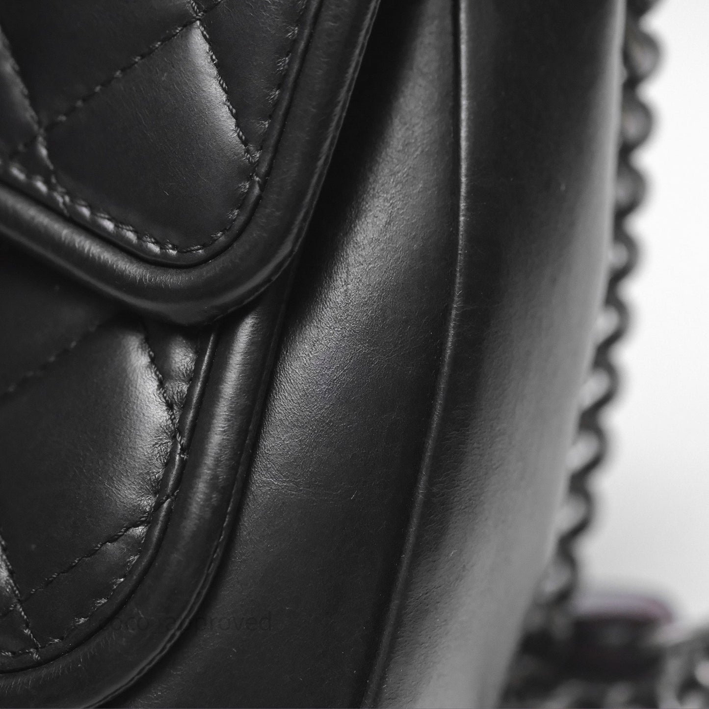 Chanel Quilted Large Prestige Top Handle Flap Calfskin Black Ruthenium Hardware