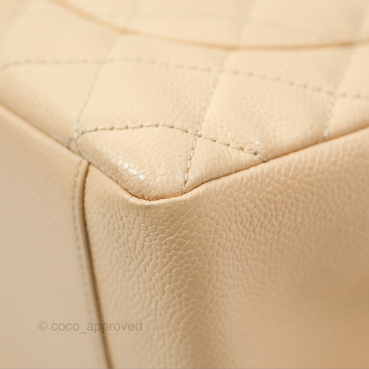 Chanel GST Beige Caviar Silver Hardware