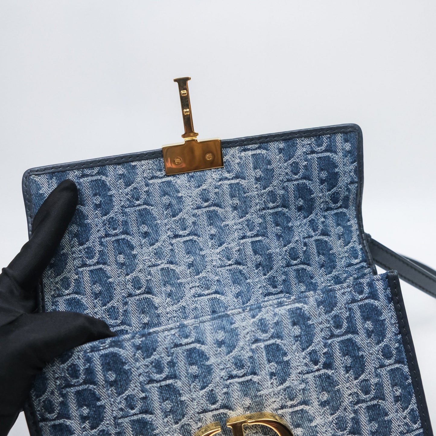Christian Dior Montaigne East-West Bag Denim With Chain