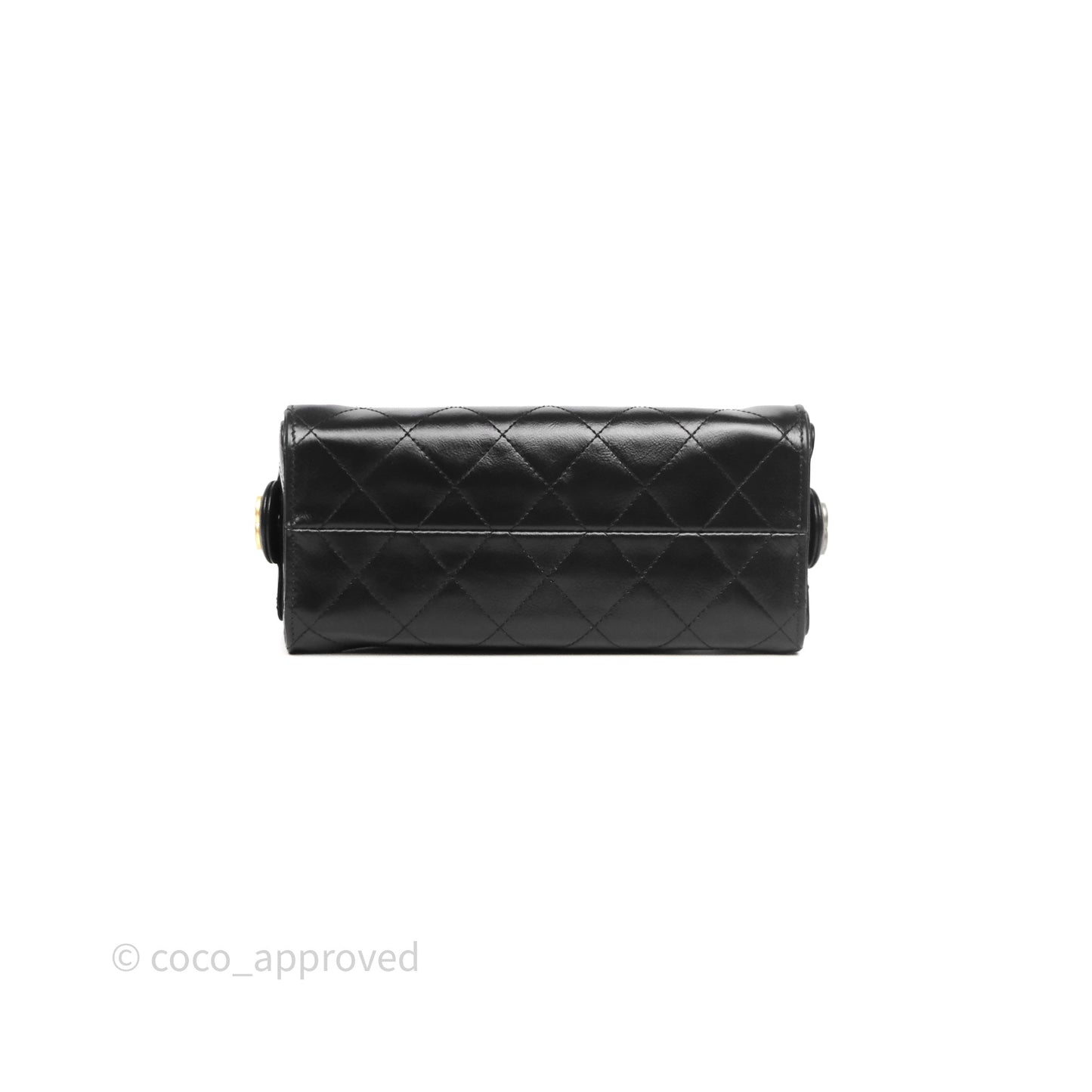 Chanel 25 Mini Black Shiny Crumpled Calfskin Mixed Hardware