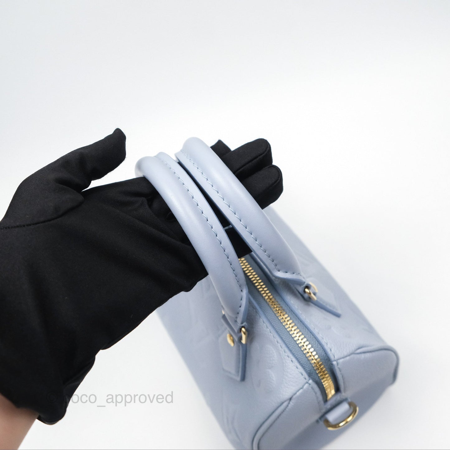 Louis Vuitton Speedy Bandoulière 20 Monogram Empreinte Leather Blue Hour