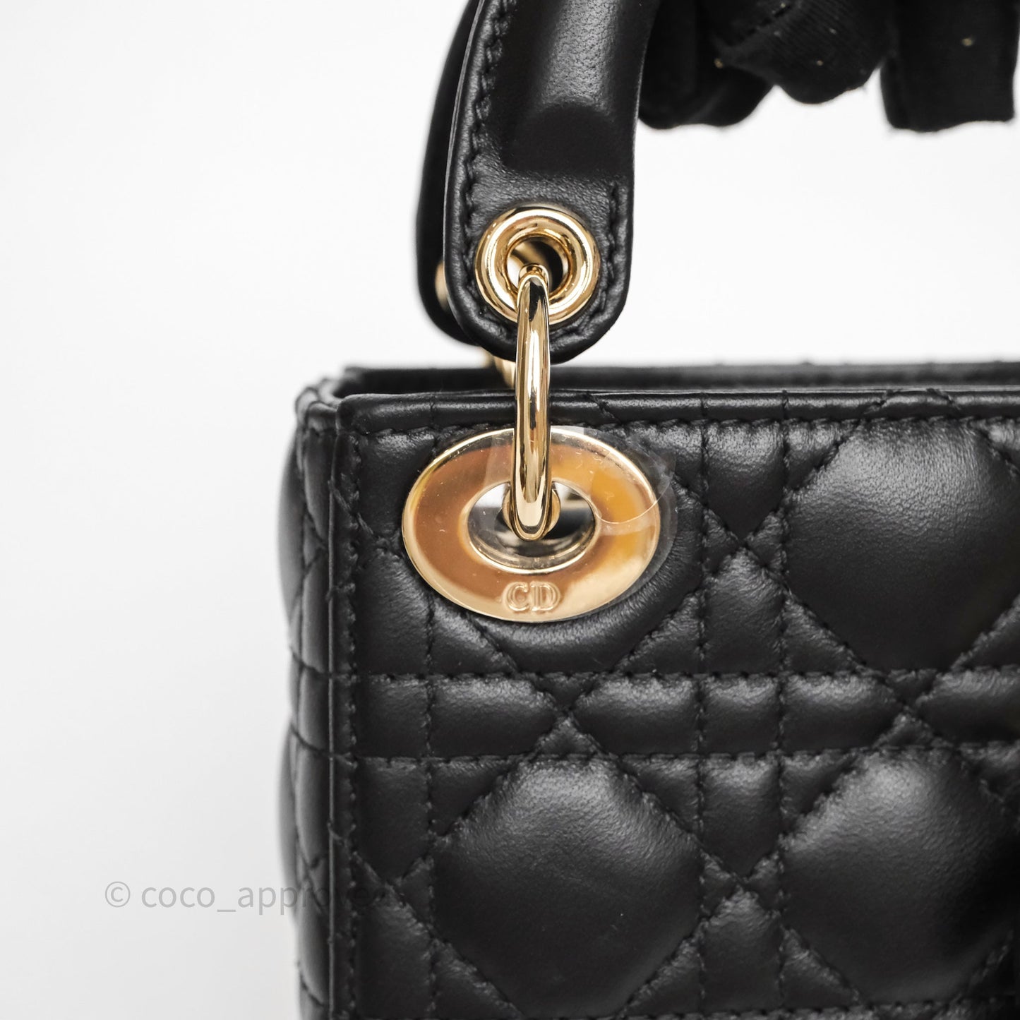 Christian Dior Micro Lady Dior Cannage Black Lambskin Gold Hardware