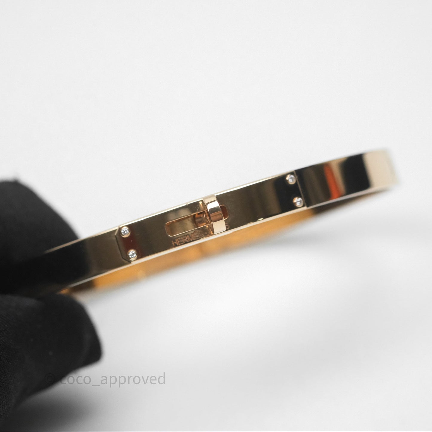 Hermès Kelly Bracelet PM 4 Diamonds Rose Gold