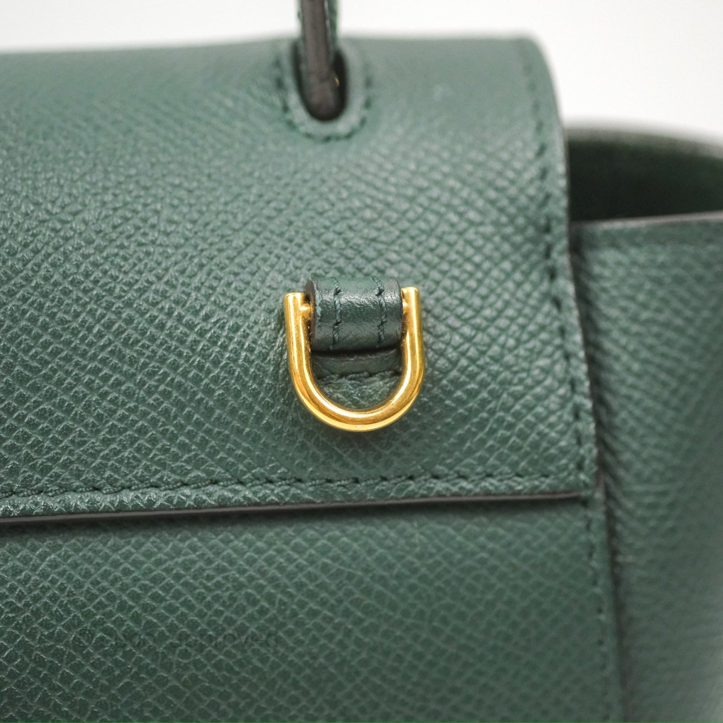 Celine Pico Belt Bag Amazone Green Grained Calfskin Gold Hardware