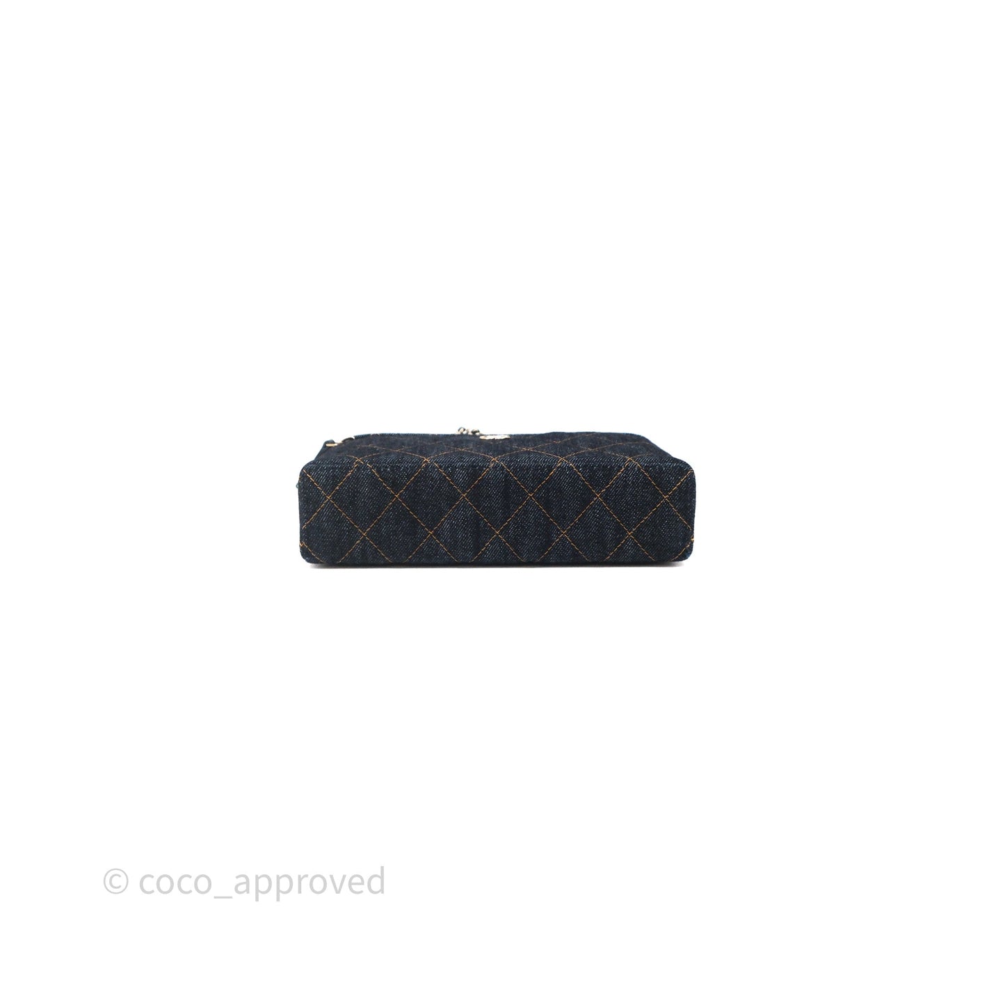 Chanel Top Handle Long Vanity with Chain Dark Blue Denim Gold Hardware