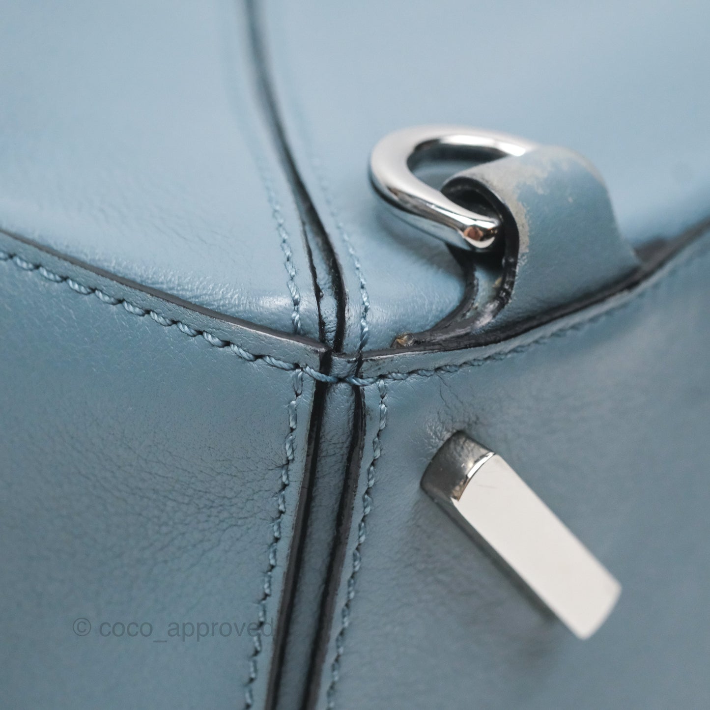 Loewe Small Puzzle Bag Blue Calfskin Silver Hardware