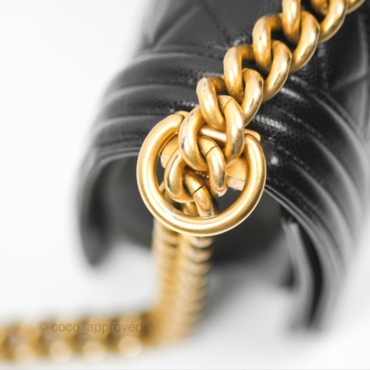 Chanel Quilted Medium Boy Black Caviar Aged Gold Hardware