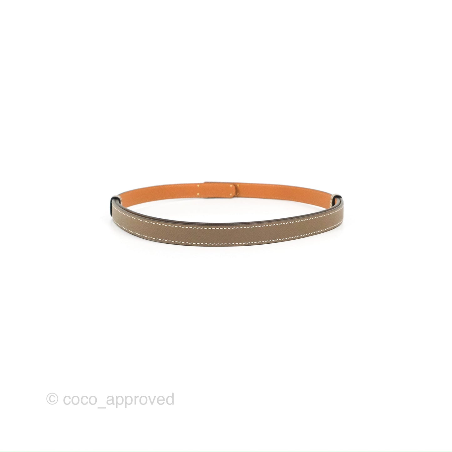 Hermès Kelly Buckle Belt Etoupe Epsom Rose Gold Hardware