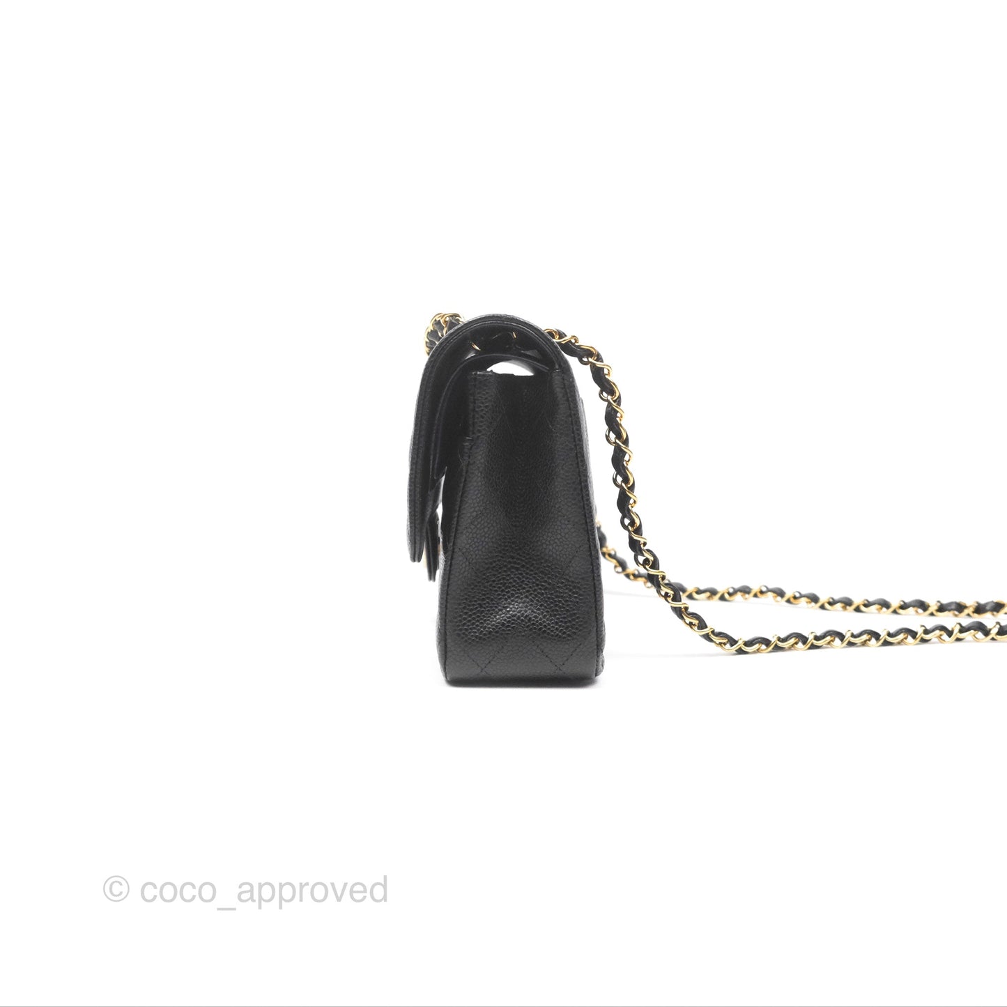 Chanel Classic M/L Medium Flap Quilted Black Caviar Gold Hardware