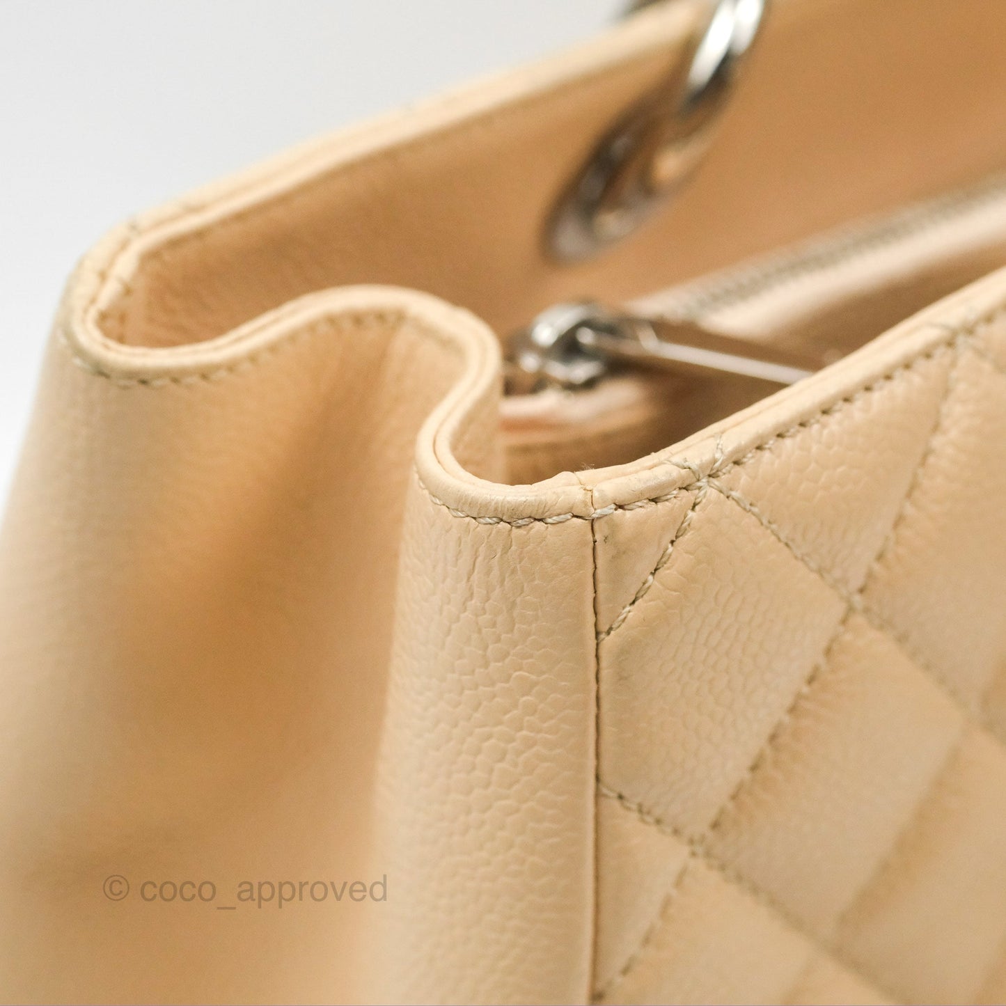 Chanel GST Beige Caviar Silver Hardware