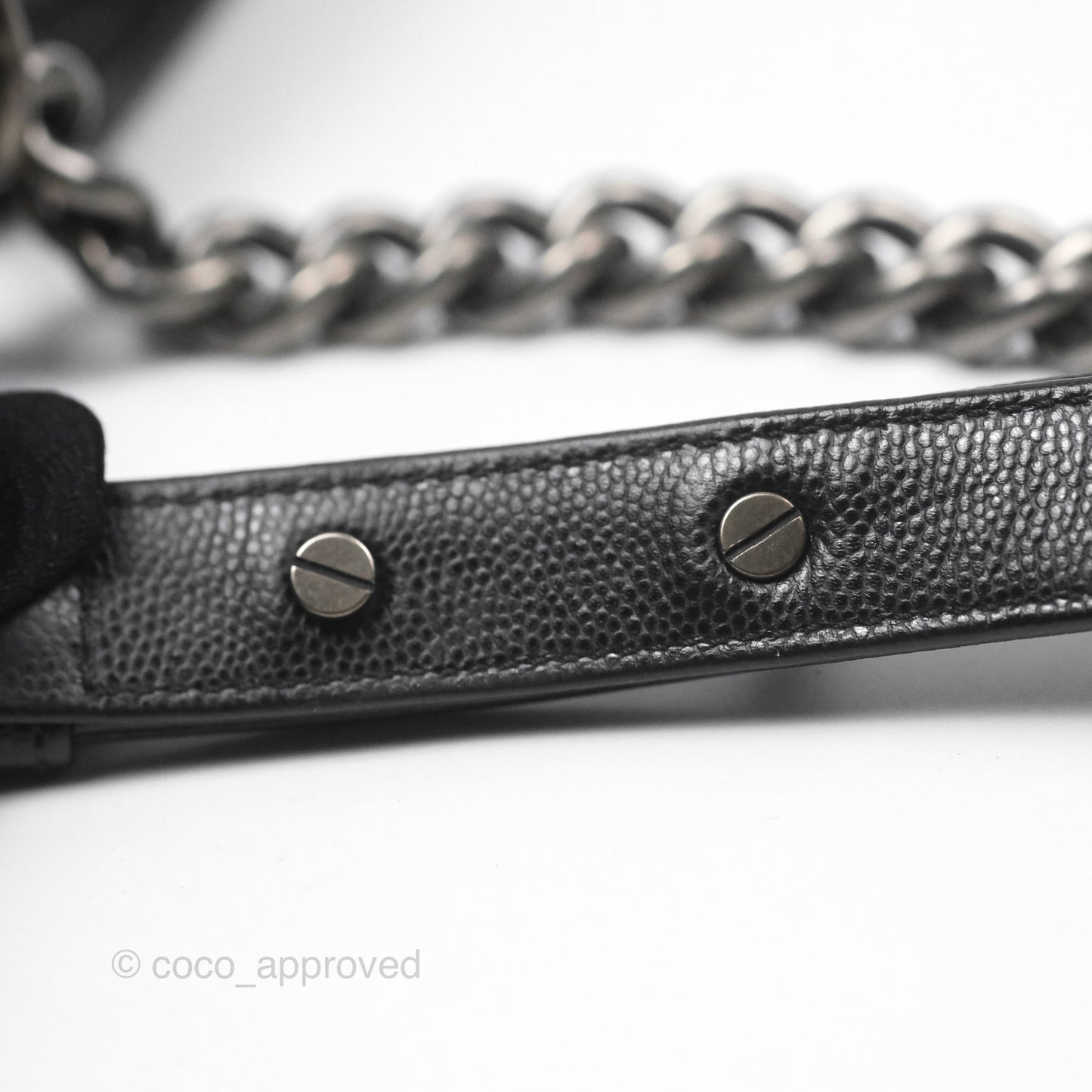 Chanel Medium Boy Quilted Black Caviar Ruthenium Hardware