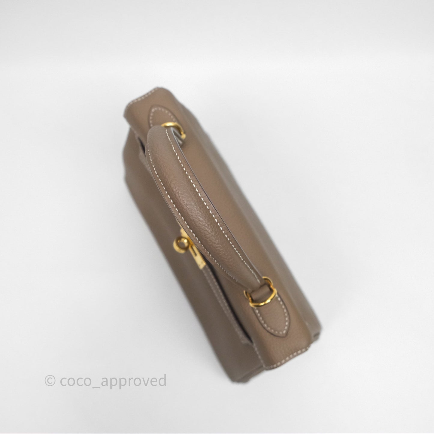 Hermès Retourne Kelly 25 Etoupe 18 Togo Gold Hardware