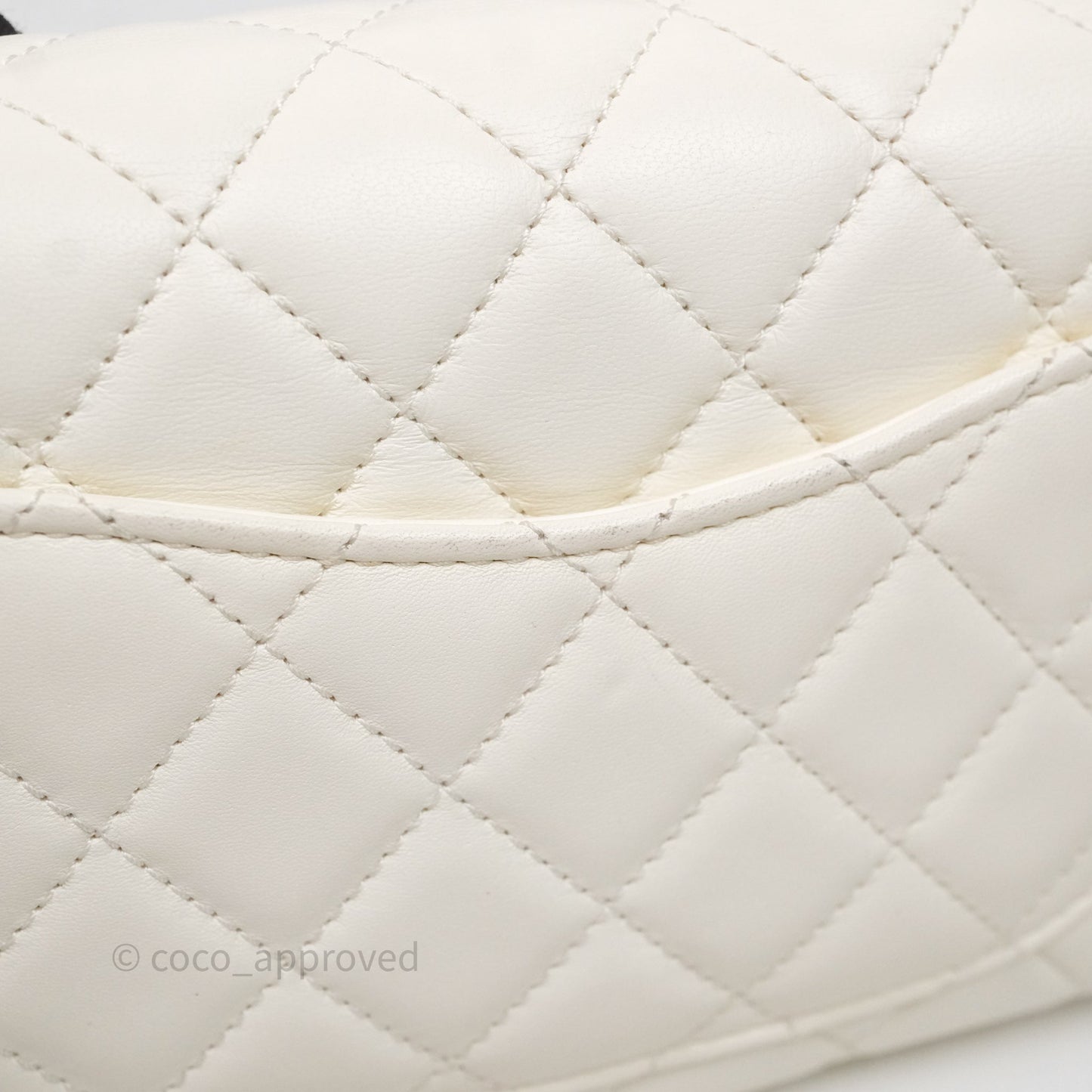 Chanel Mini Rectangular Pearl Crush White Lambskin Aged Gold Hardware