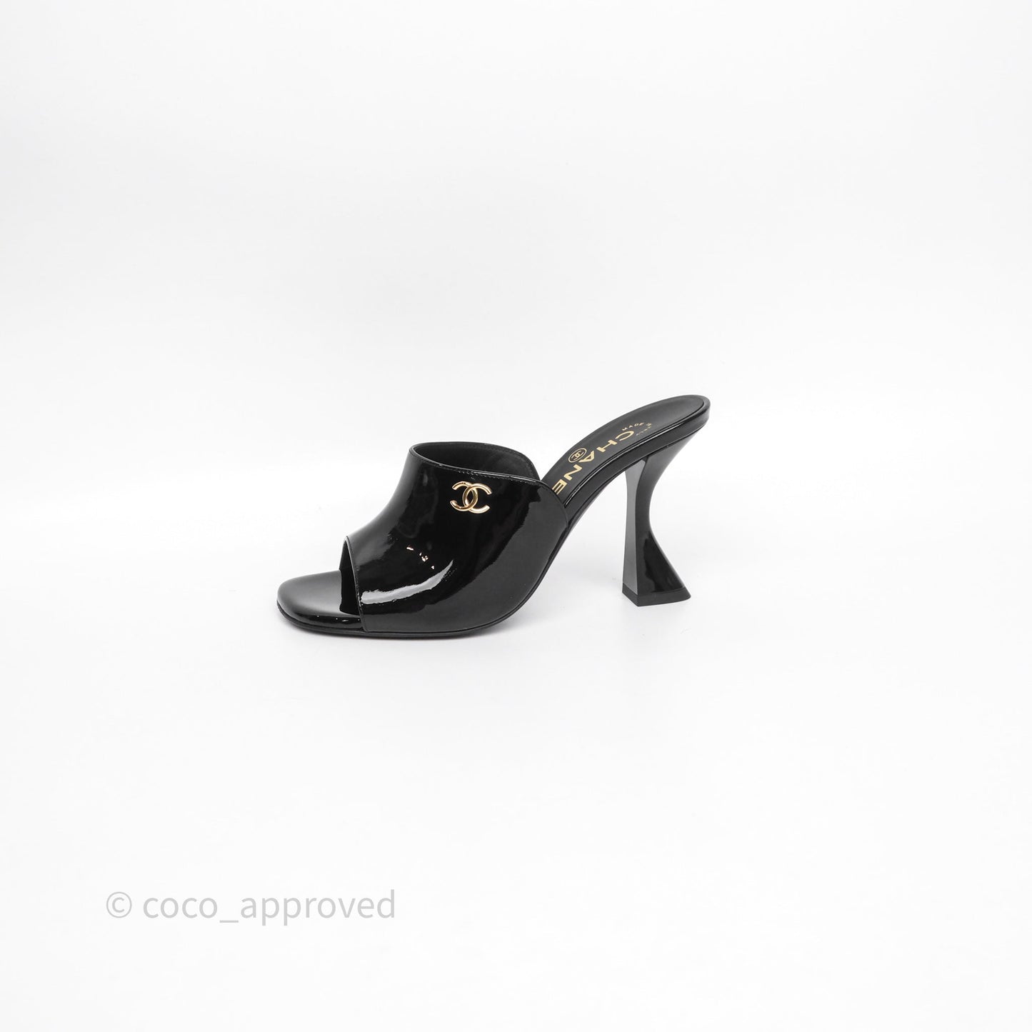Chanel CC Heels Black Patent Size 36
