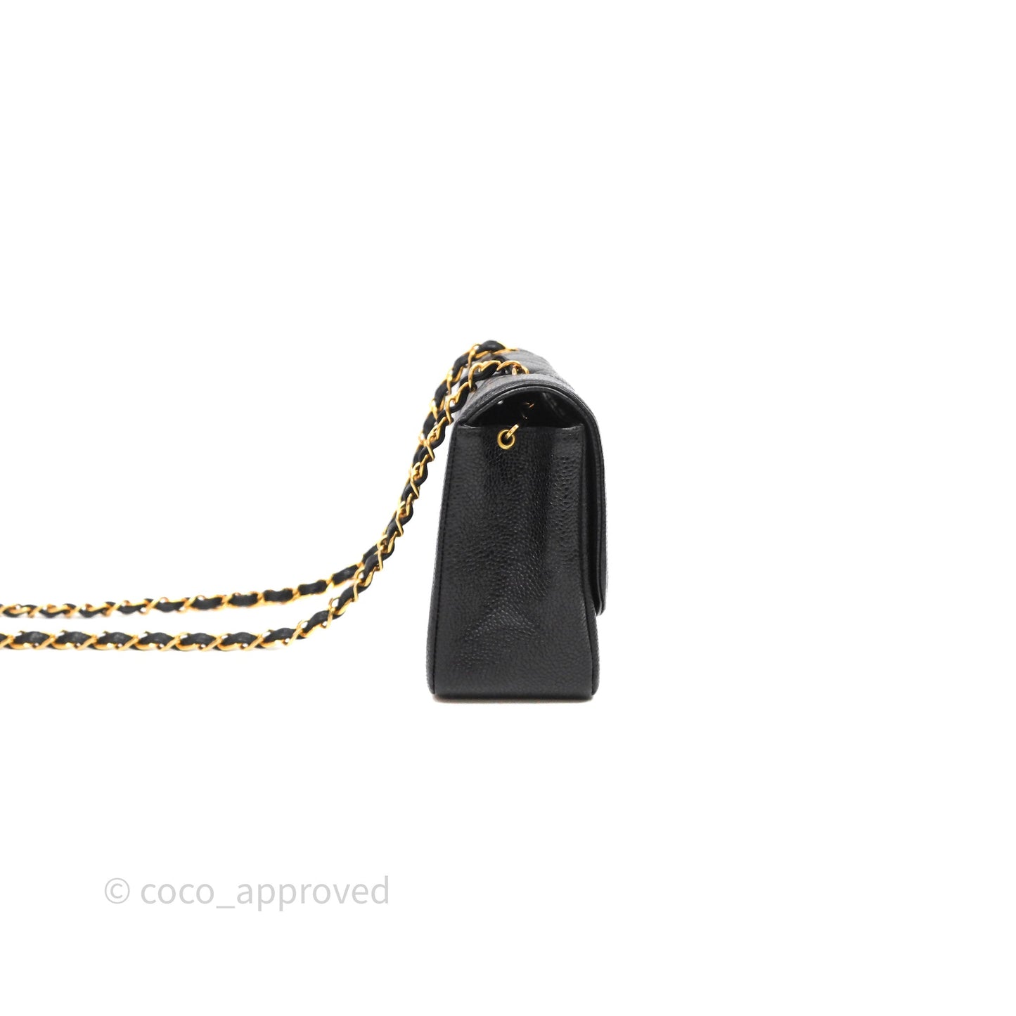 Chanel Vintage Small Classic Diana Flap Bag Black Caviar 24K Gold Hardware