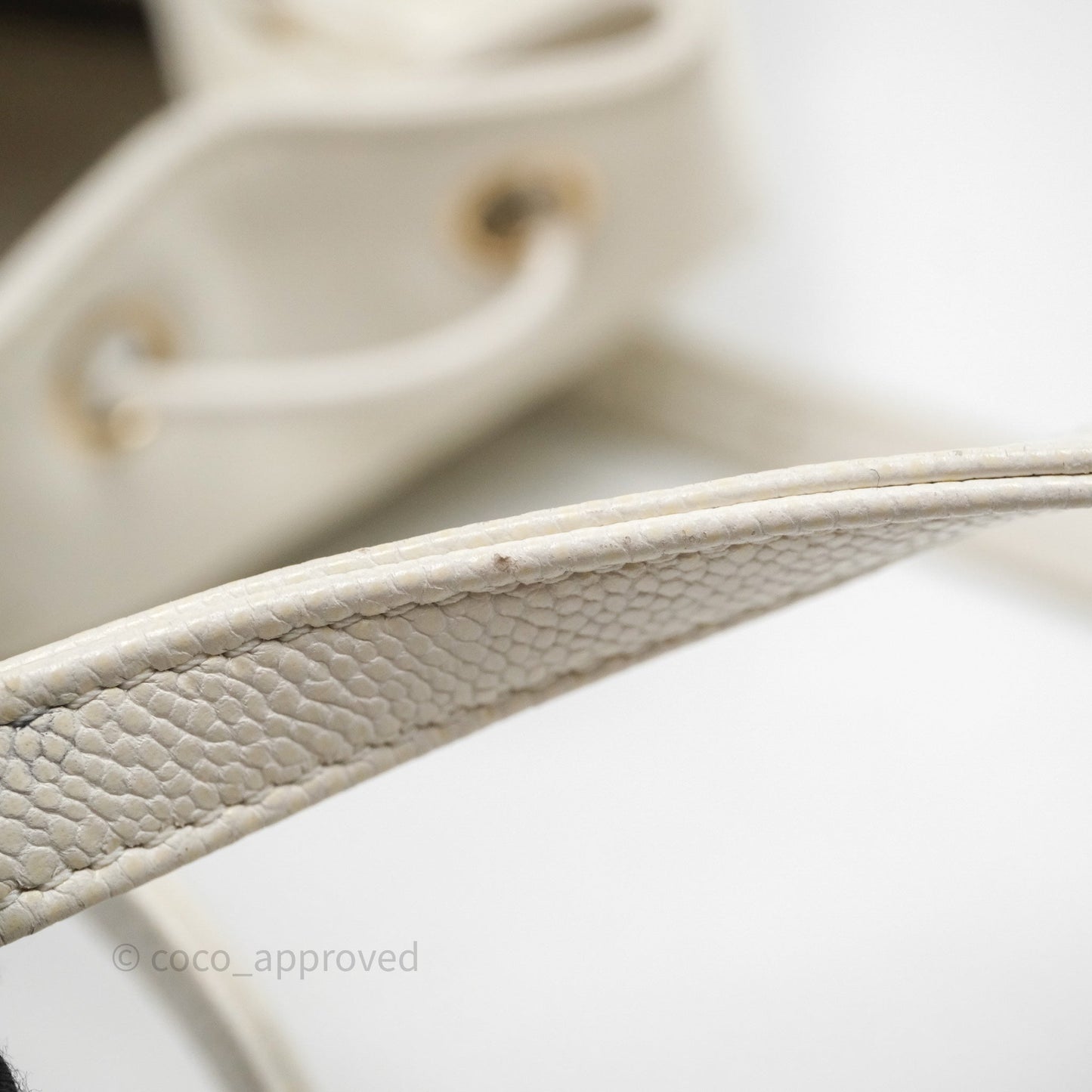 Chanel Quilted Business Affinity Backpack Ivory White Caviar Gold Hardware