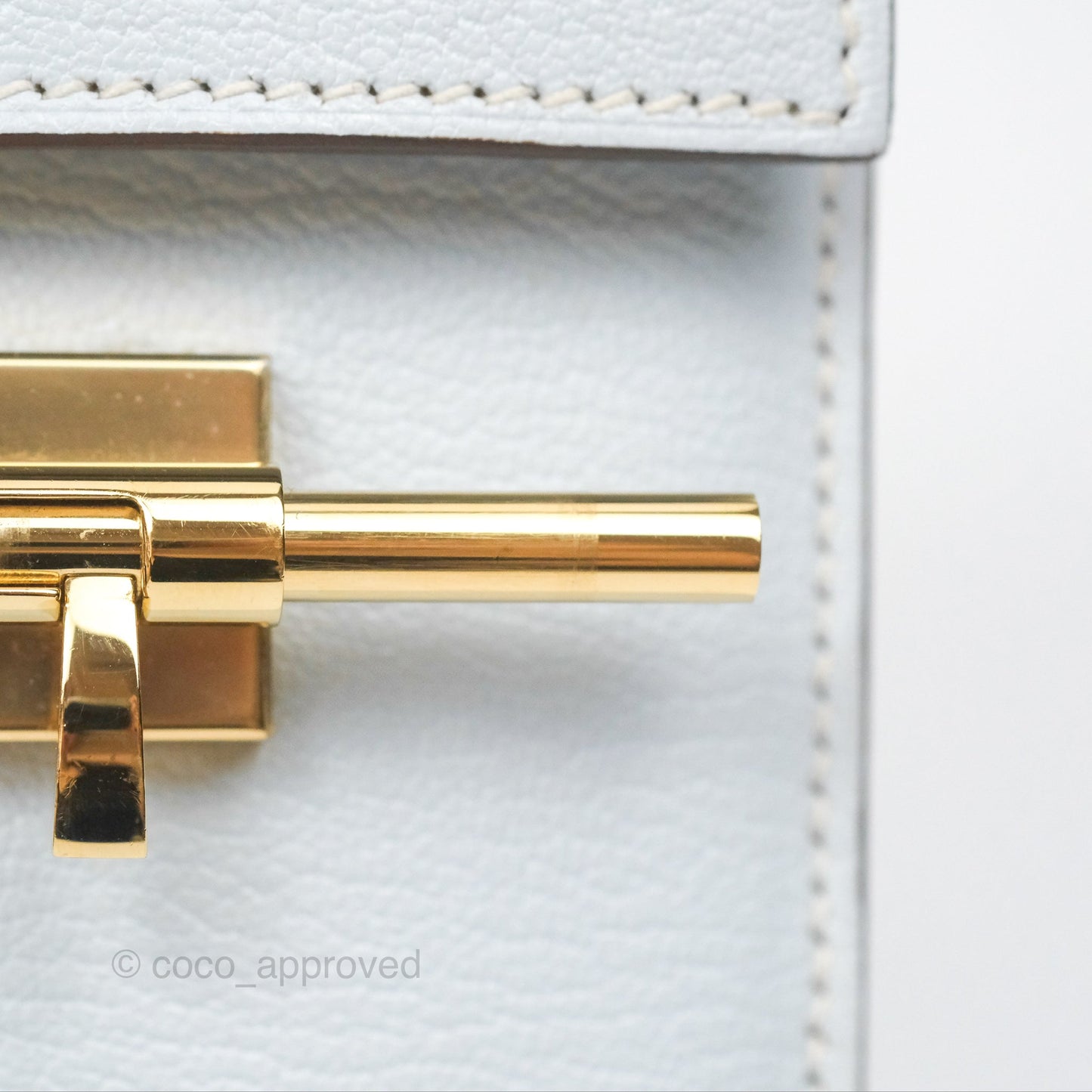 Hermes Mini Verrou Bleu Brume Chèvre Mysore Gold Hardware