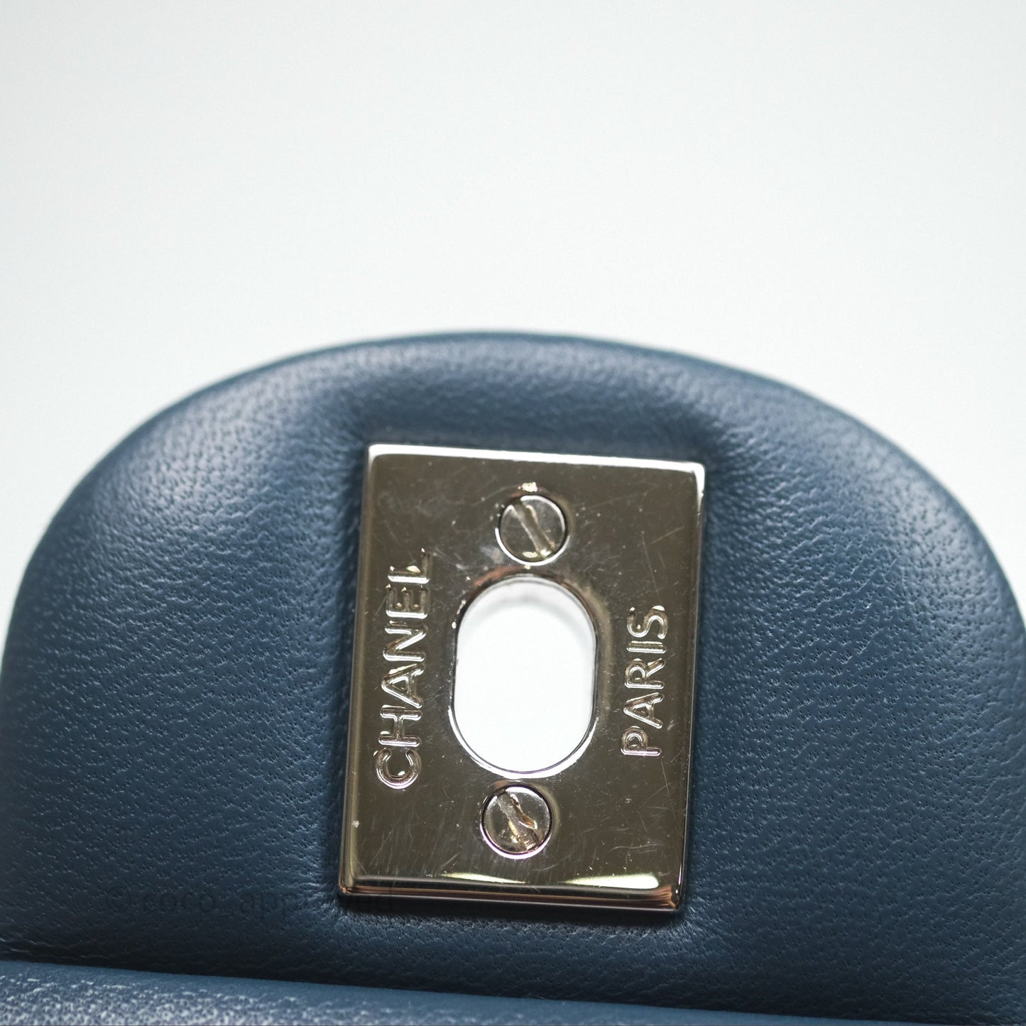 Chanel Quilted Mini Rectangular Navy Lambskin Silver Hardware